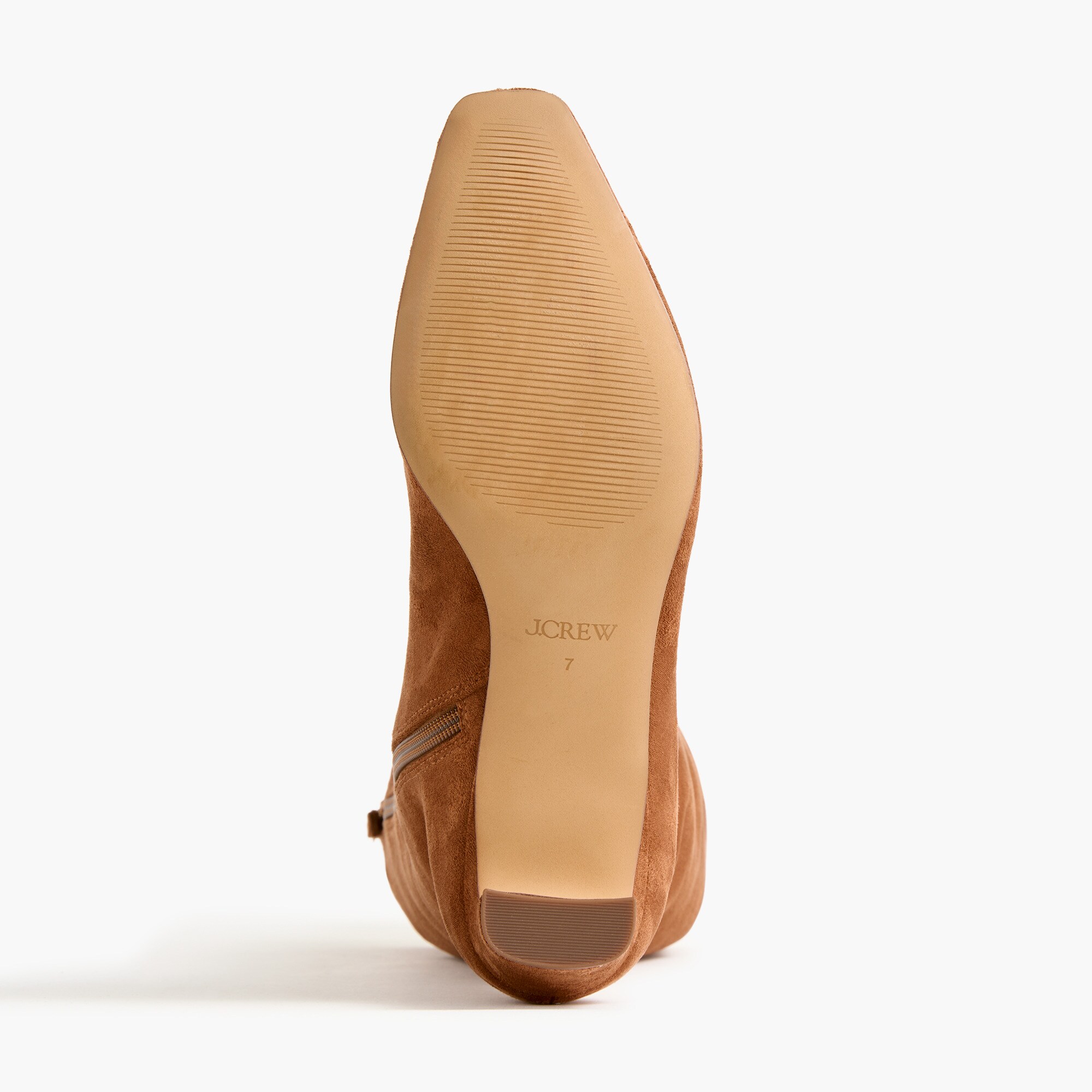 Sueded snip-toe tall boots