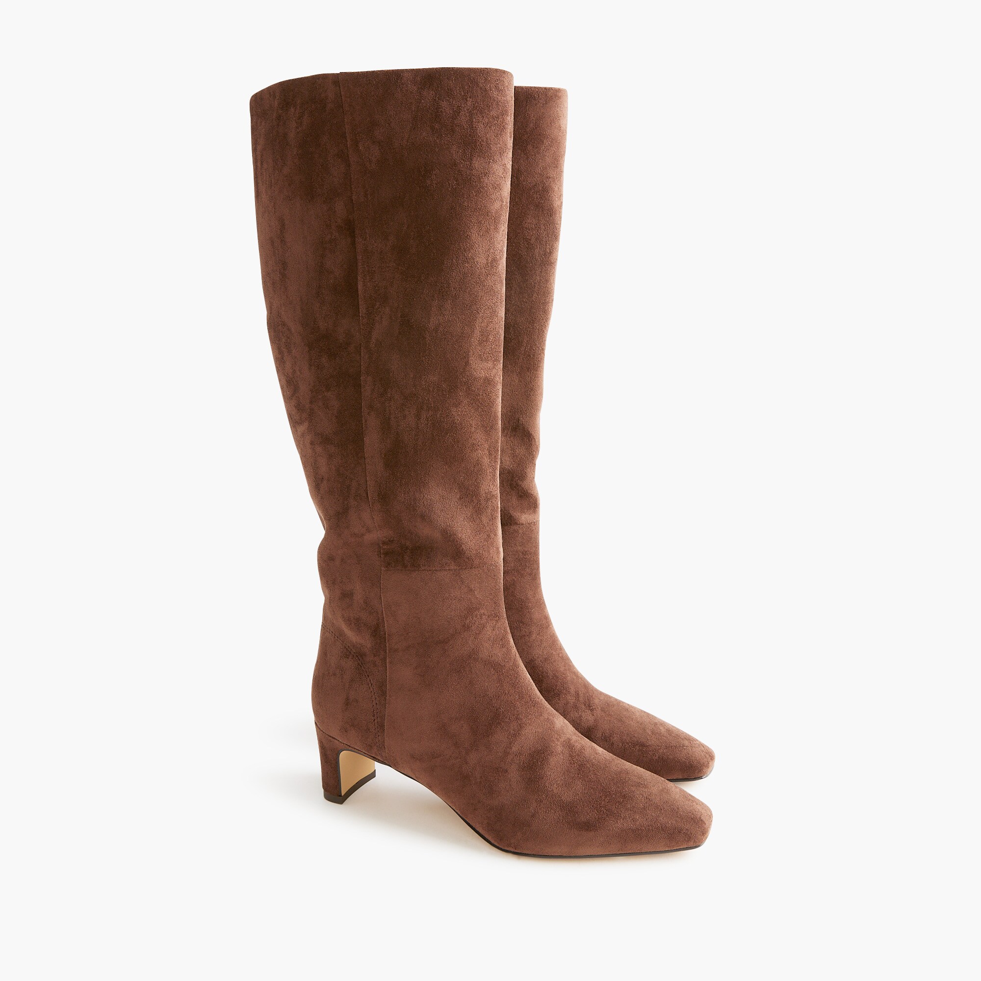 sueded snip-toe tall boots for women