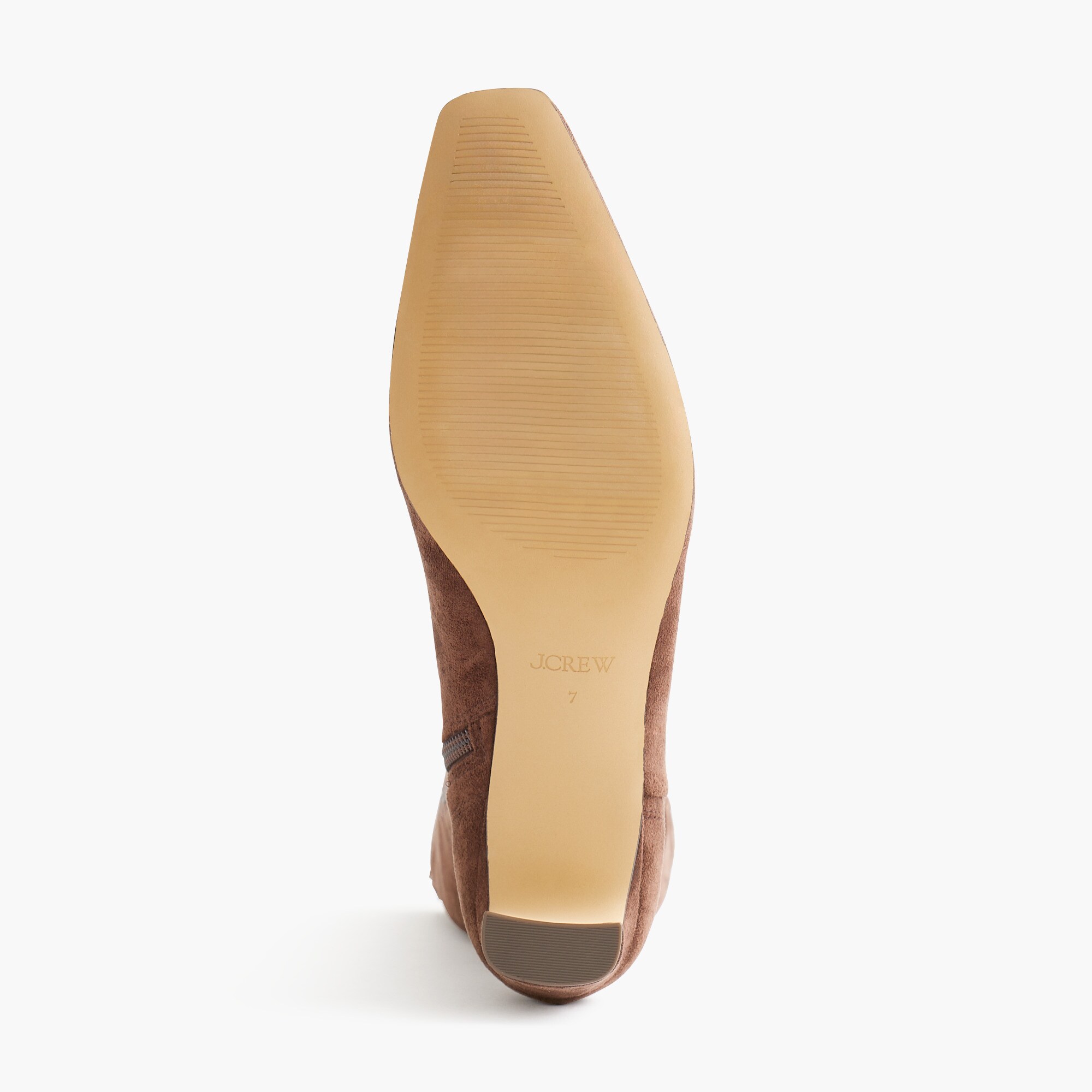 Sueded snip-toe tall boots
