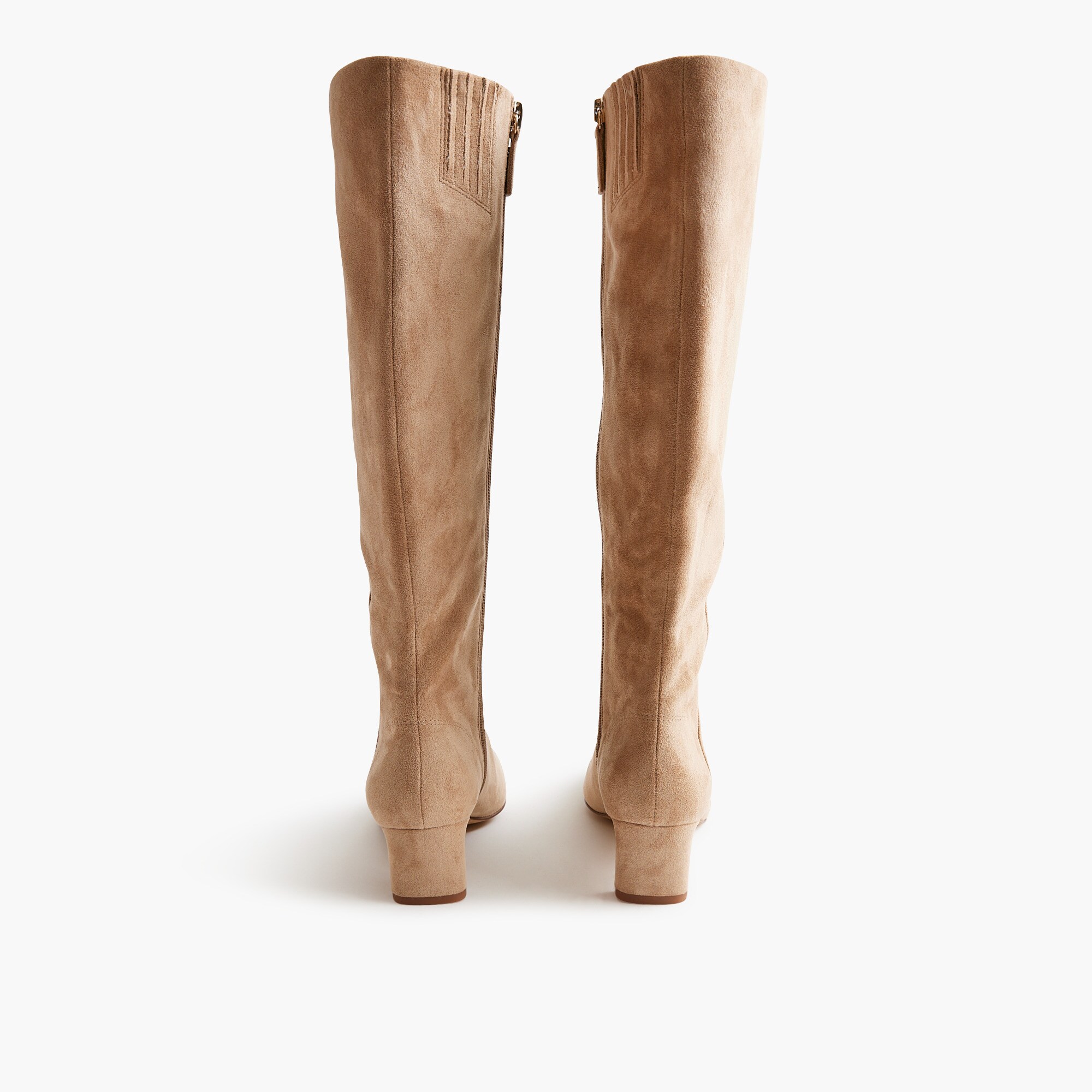 Sueded snip-toe tall boots