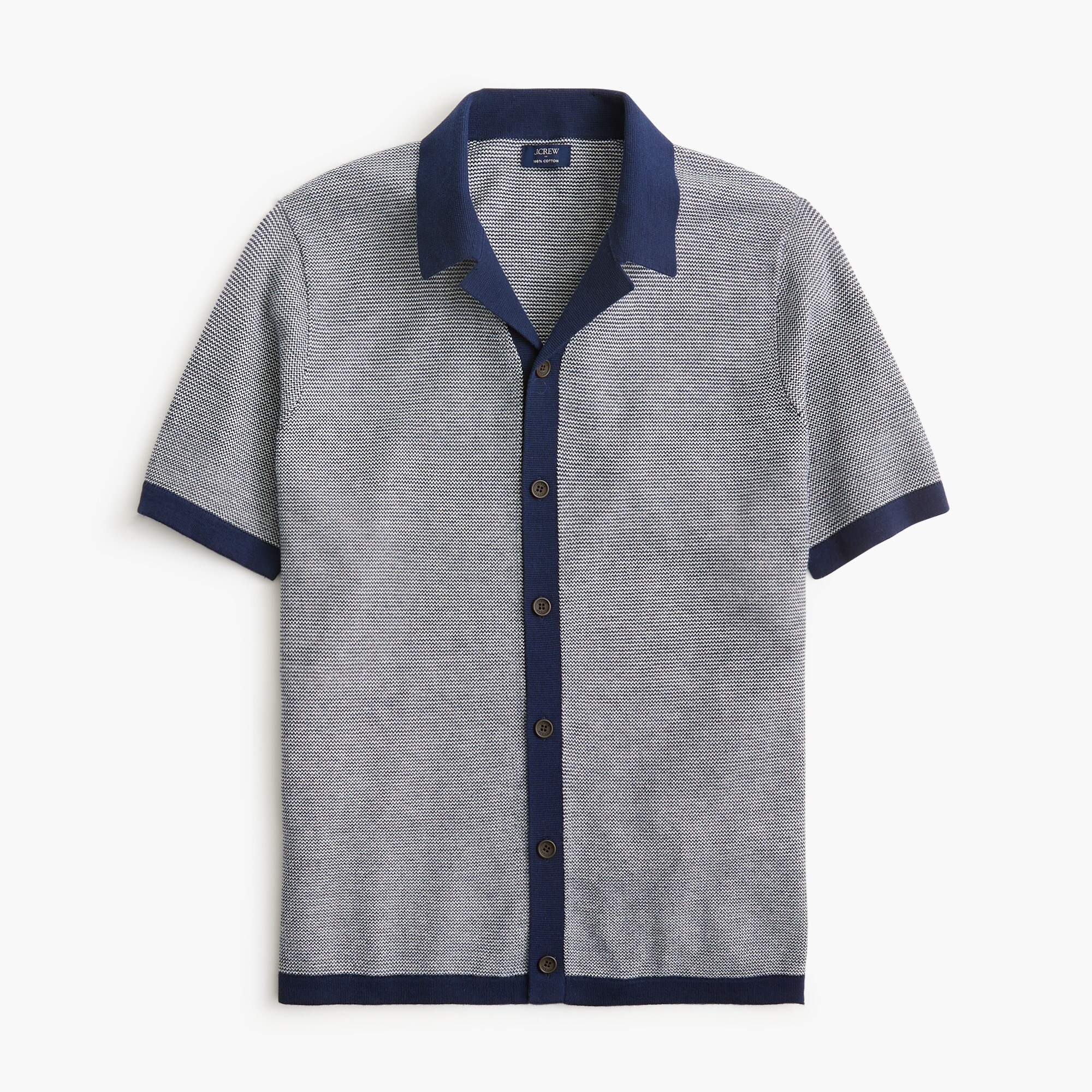 Two-tone camp sweater-polo