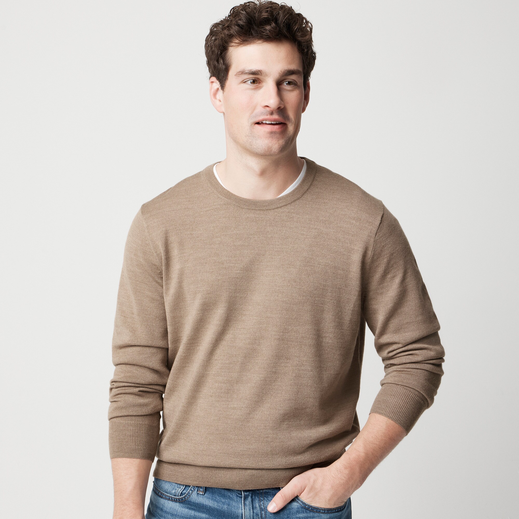 mens Merino wool-blend crewneck sweater