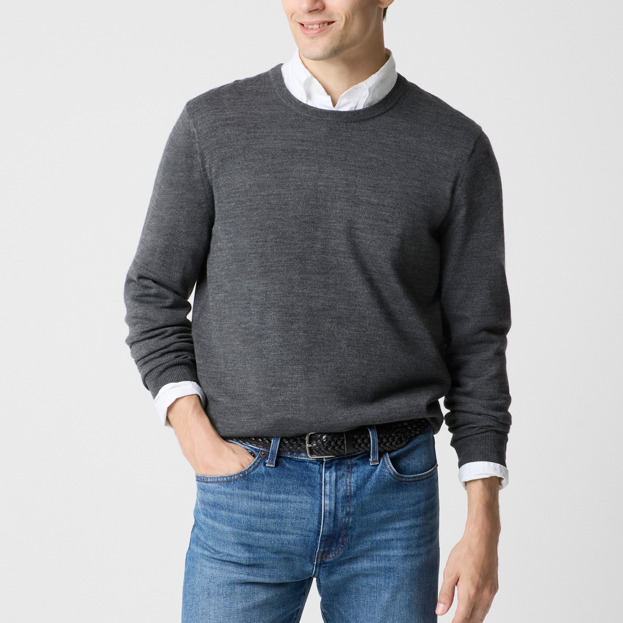 Merino wool-blend crewneck sweater