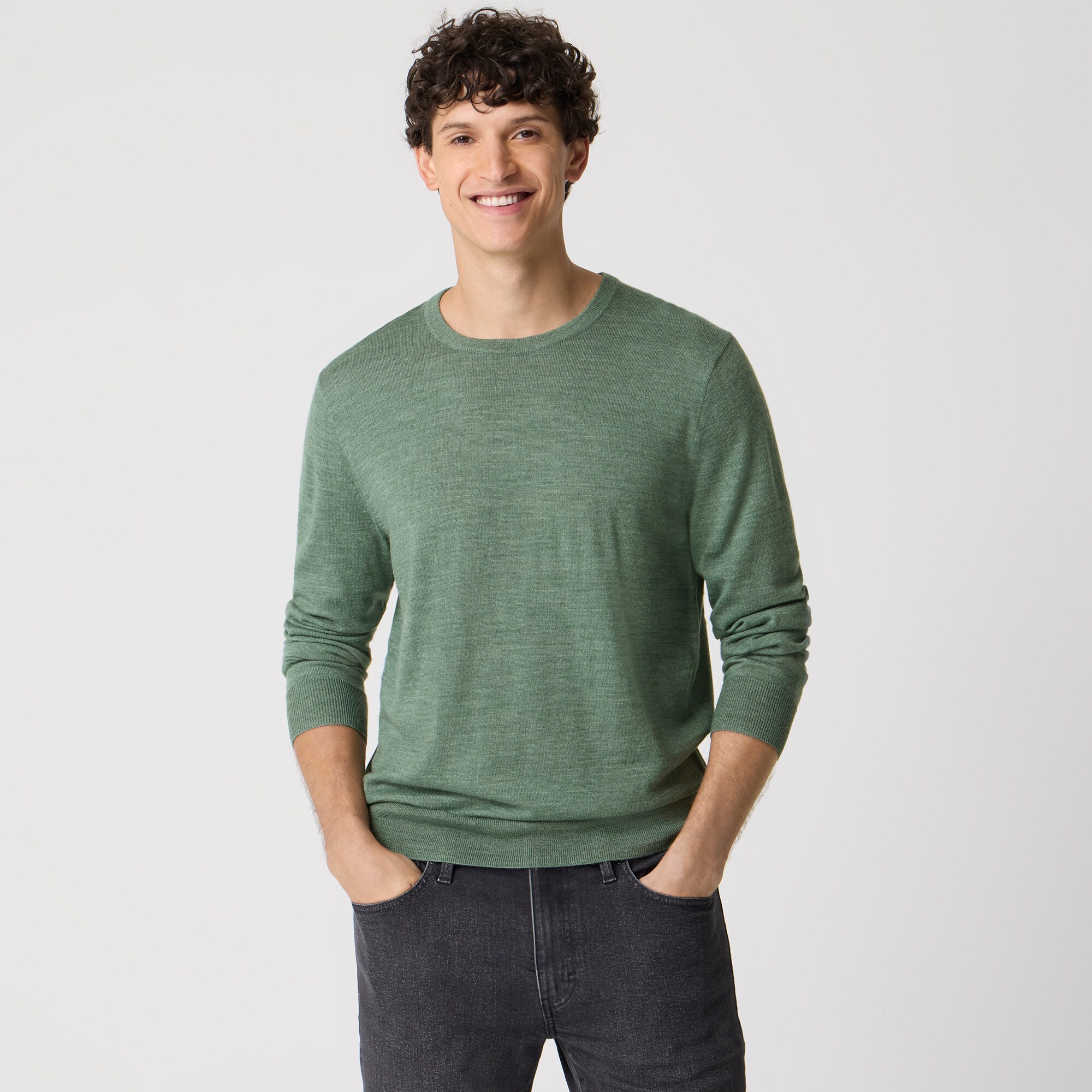 mens Merino wool-blend crewneck sweater
