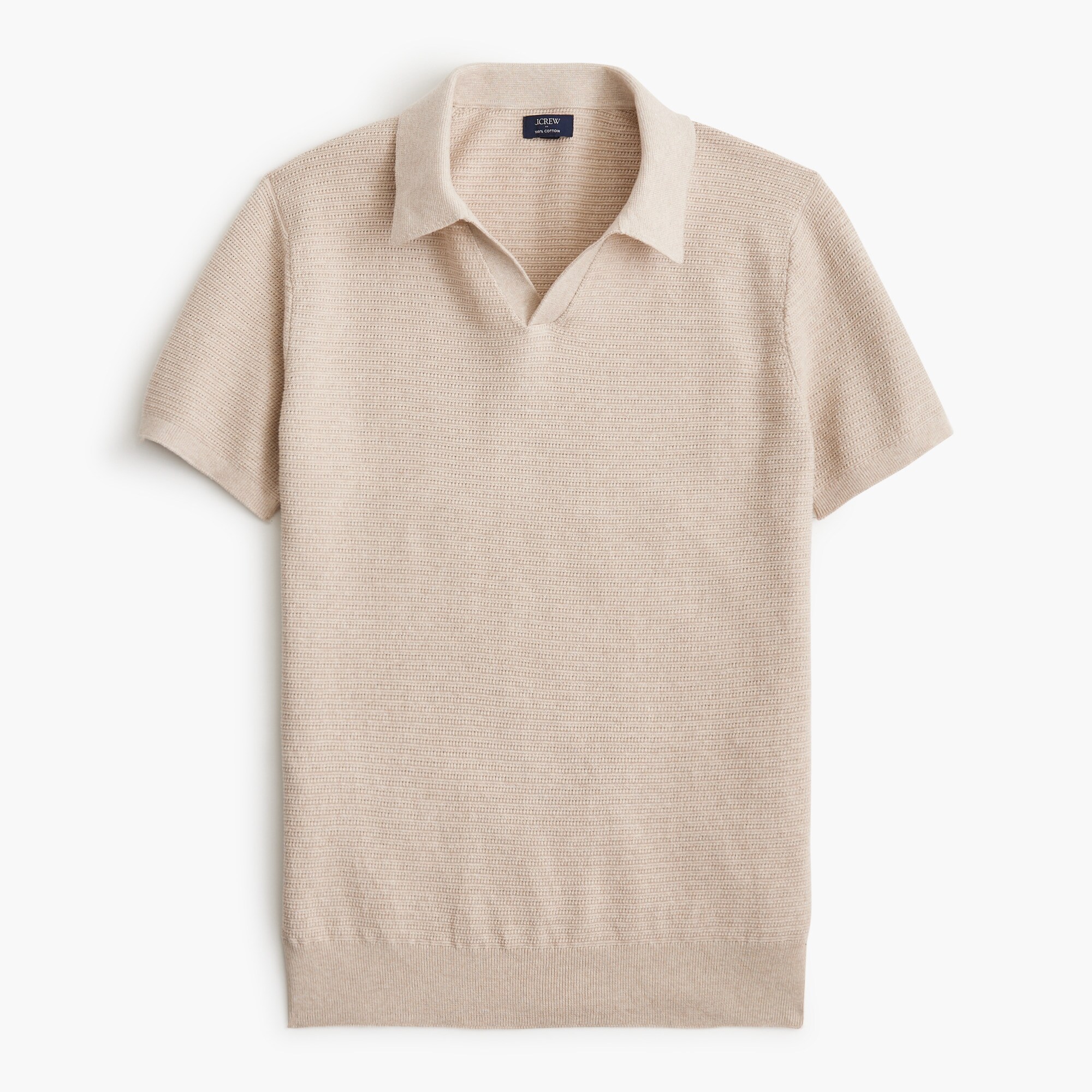textured johnny-collar sweater-polo for men
