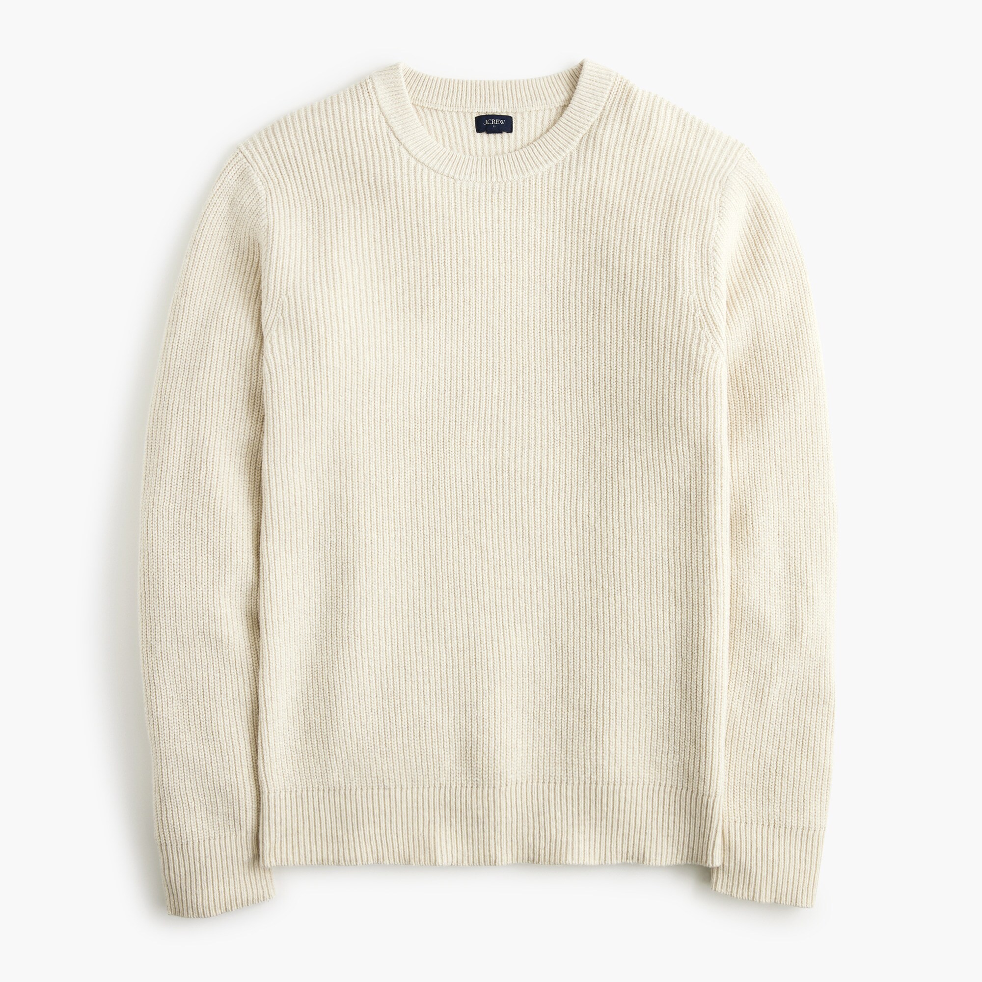 Shaker-stitch crewneck sweater