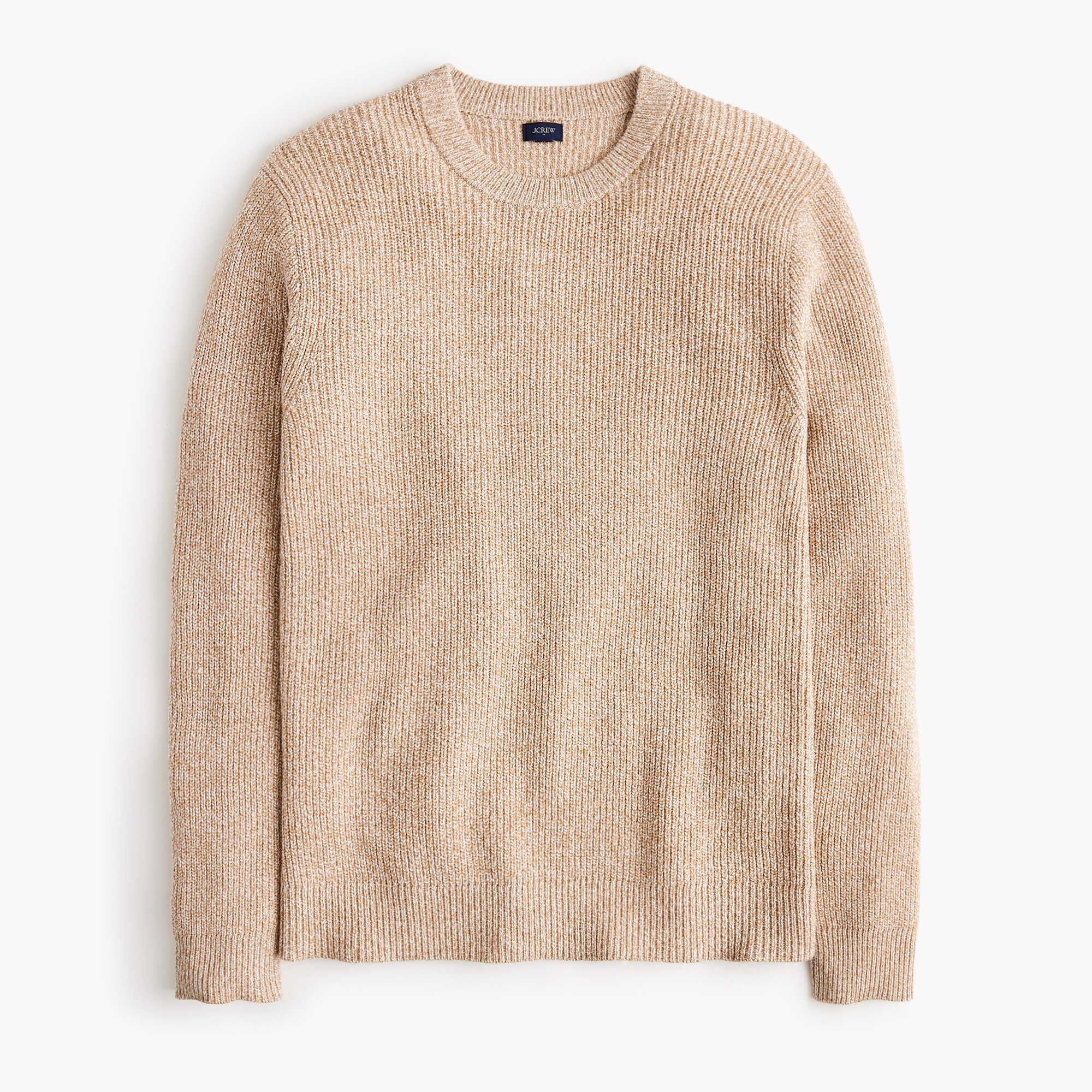 shaker-stitch crewneck sweater for men