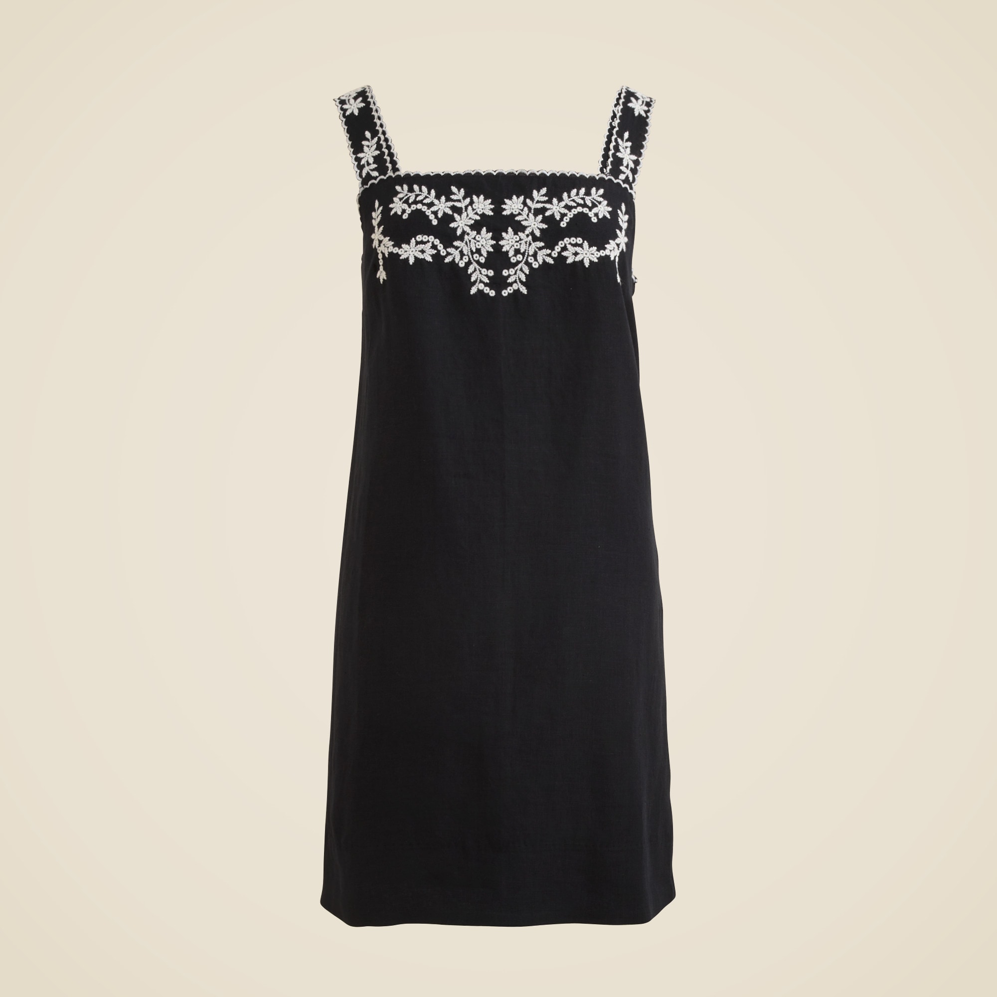 Embroidered Linen Shift Dress For Women | J.Crew