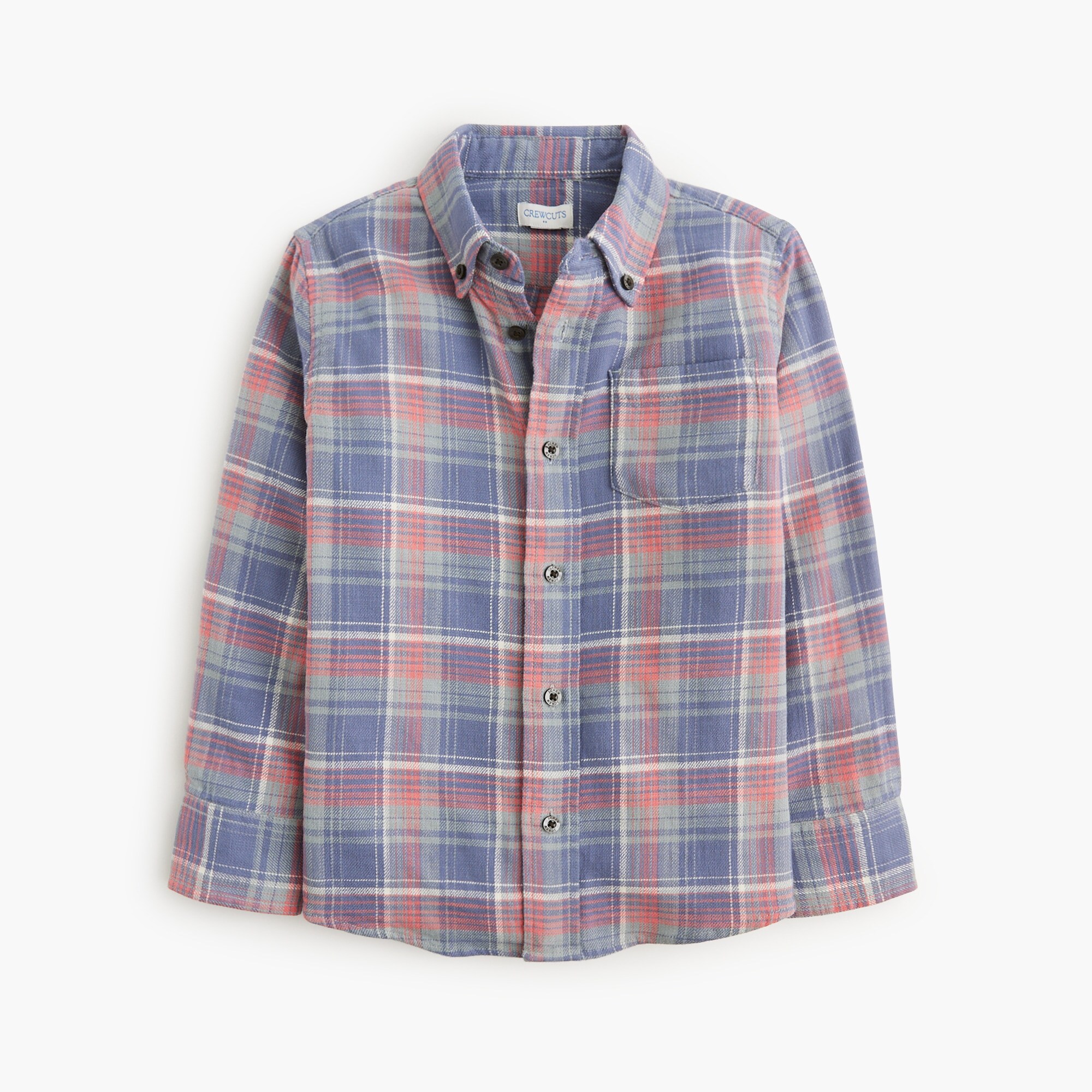 Boys' long-sleeve slub dobby washed shirt