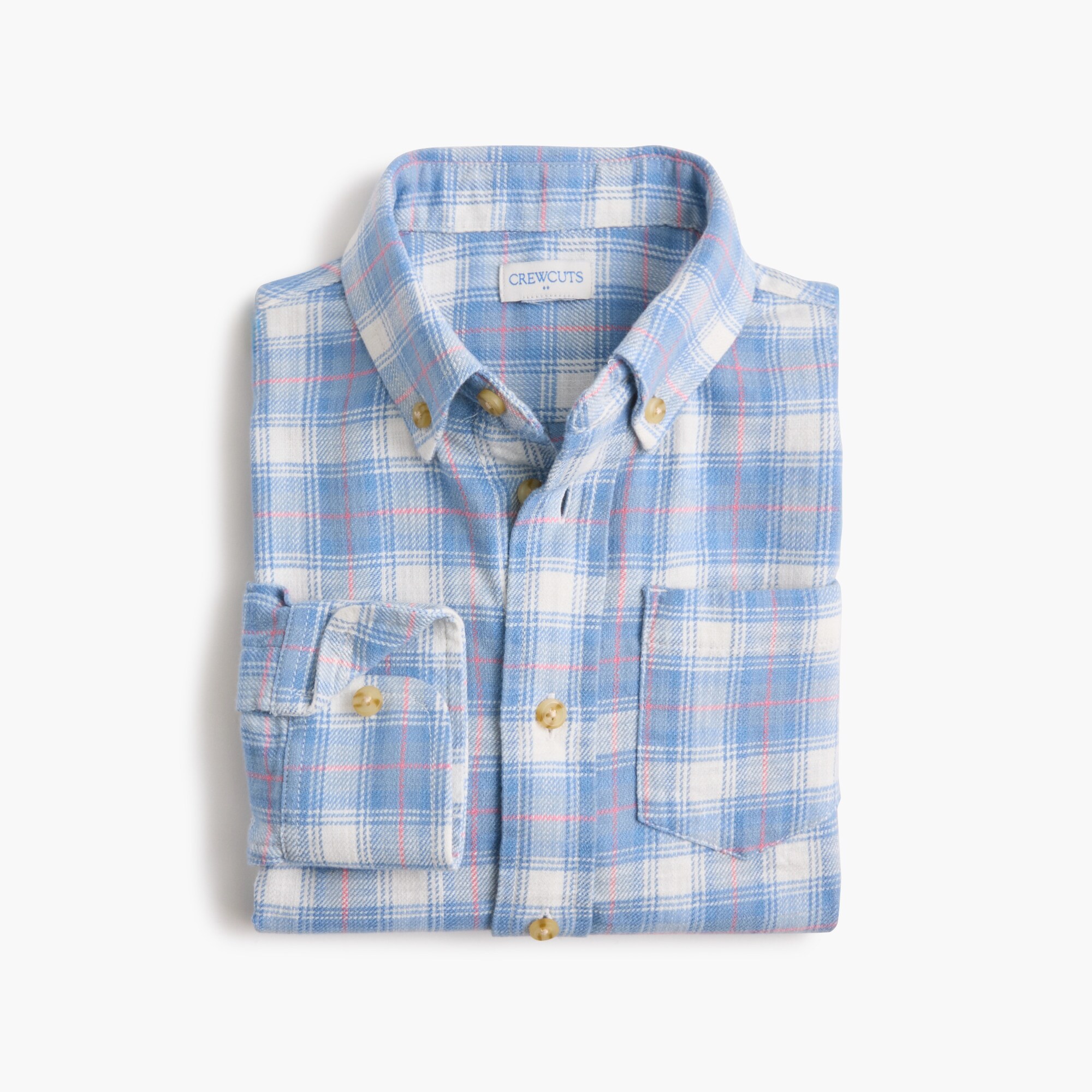 Boys' long-sleeve slub dobby washed shirt