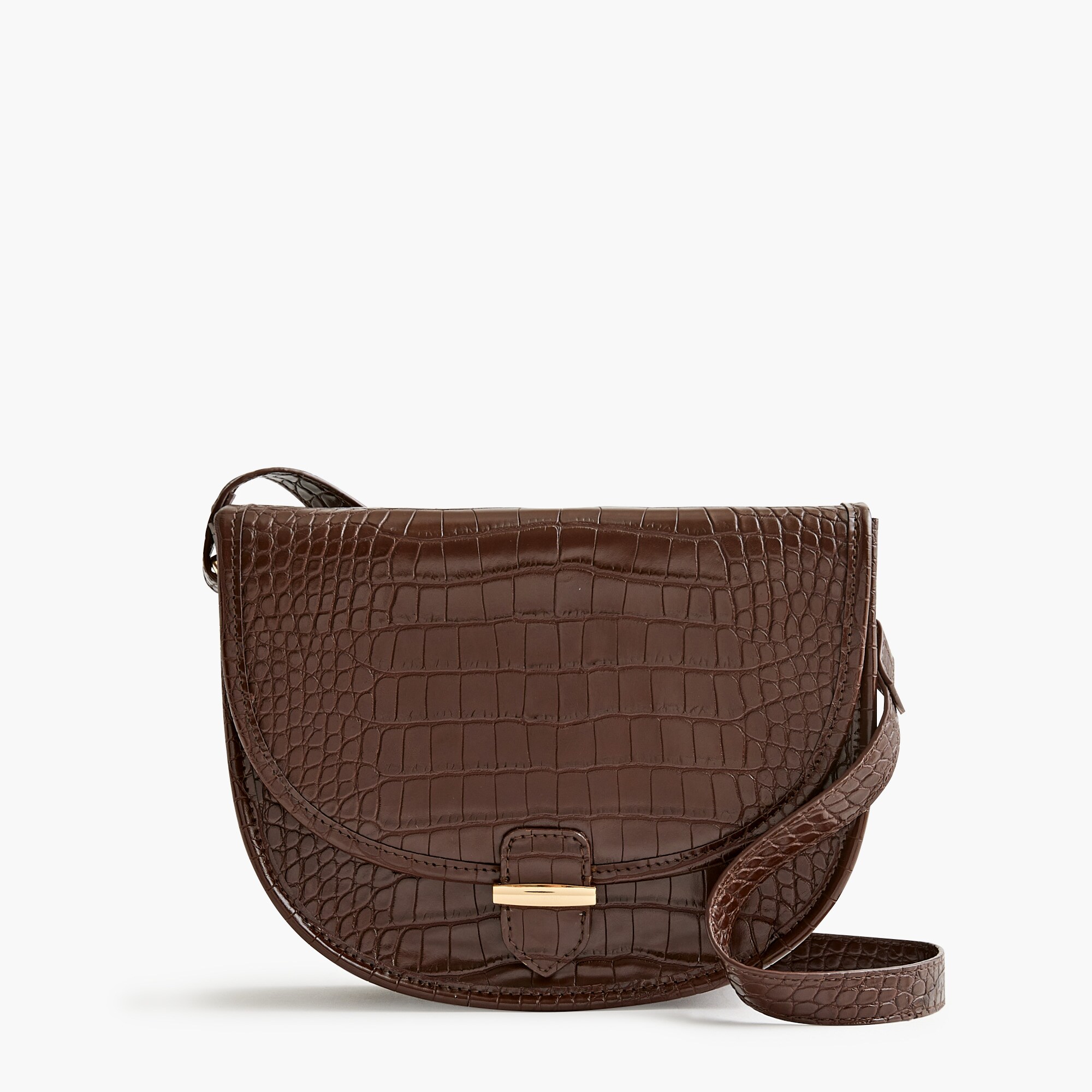 croc half-moon crossbody bag for women