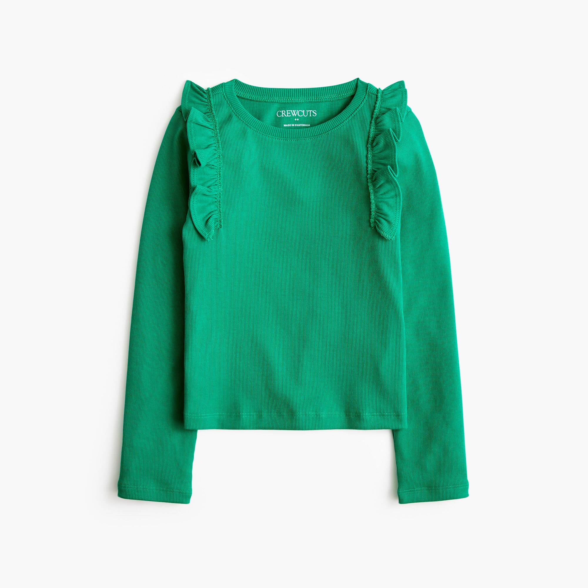 Girls' long-sleeve ruffle tee