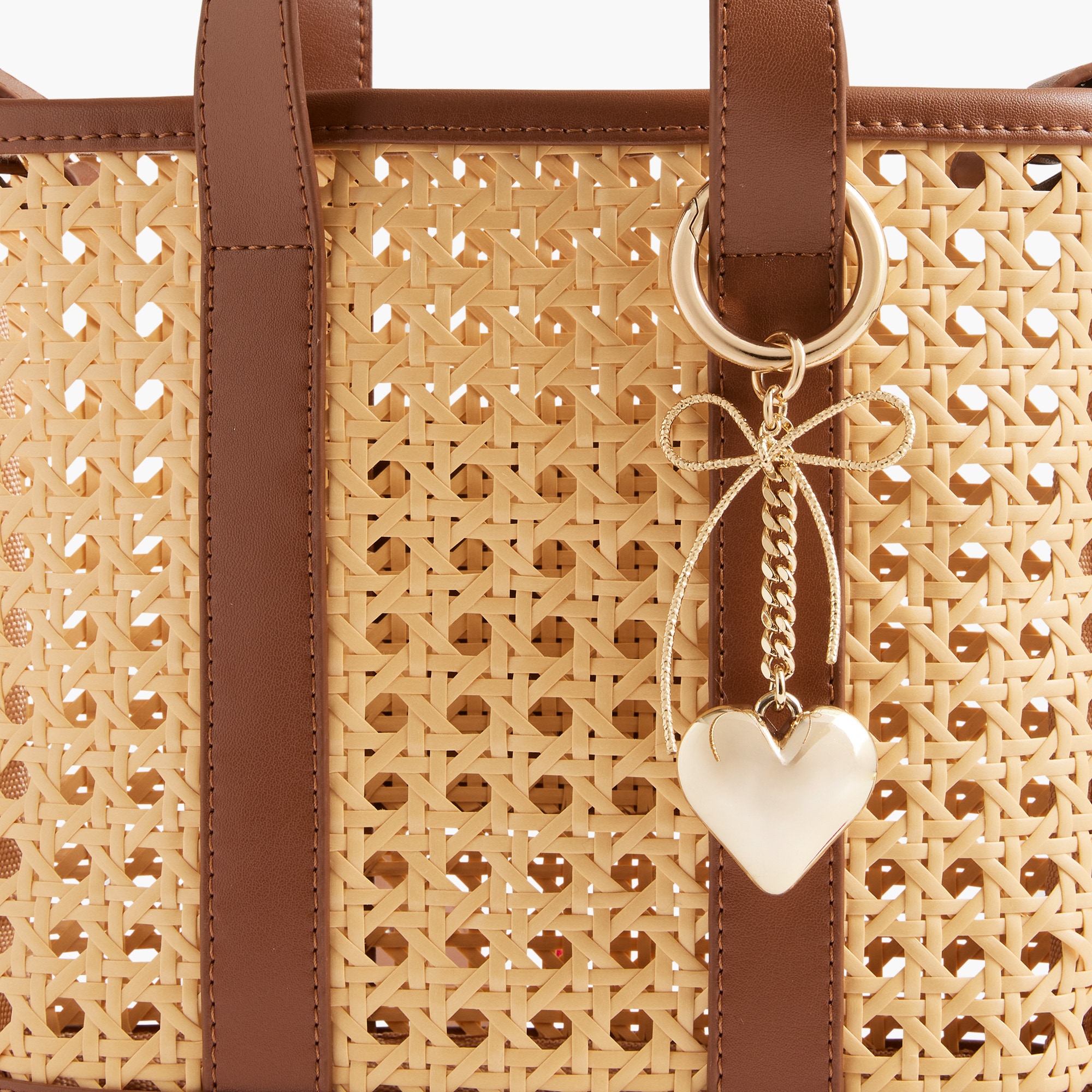 Gold heart bag charm