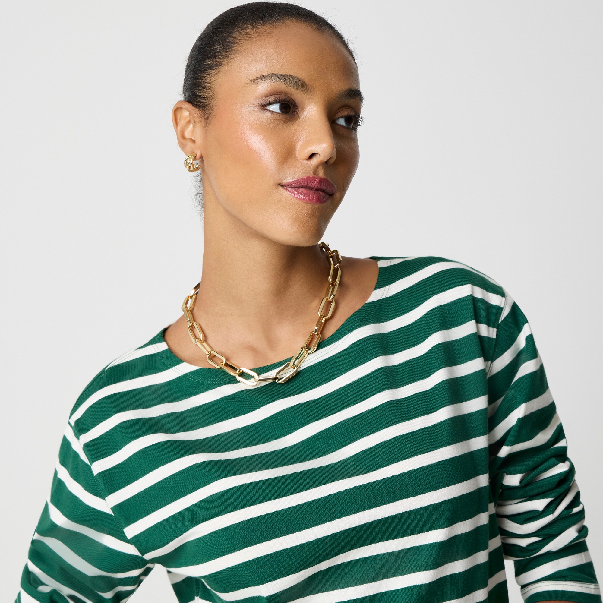 Striped boatneck tee