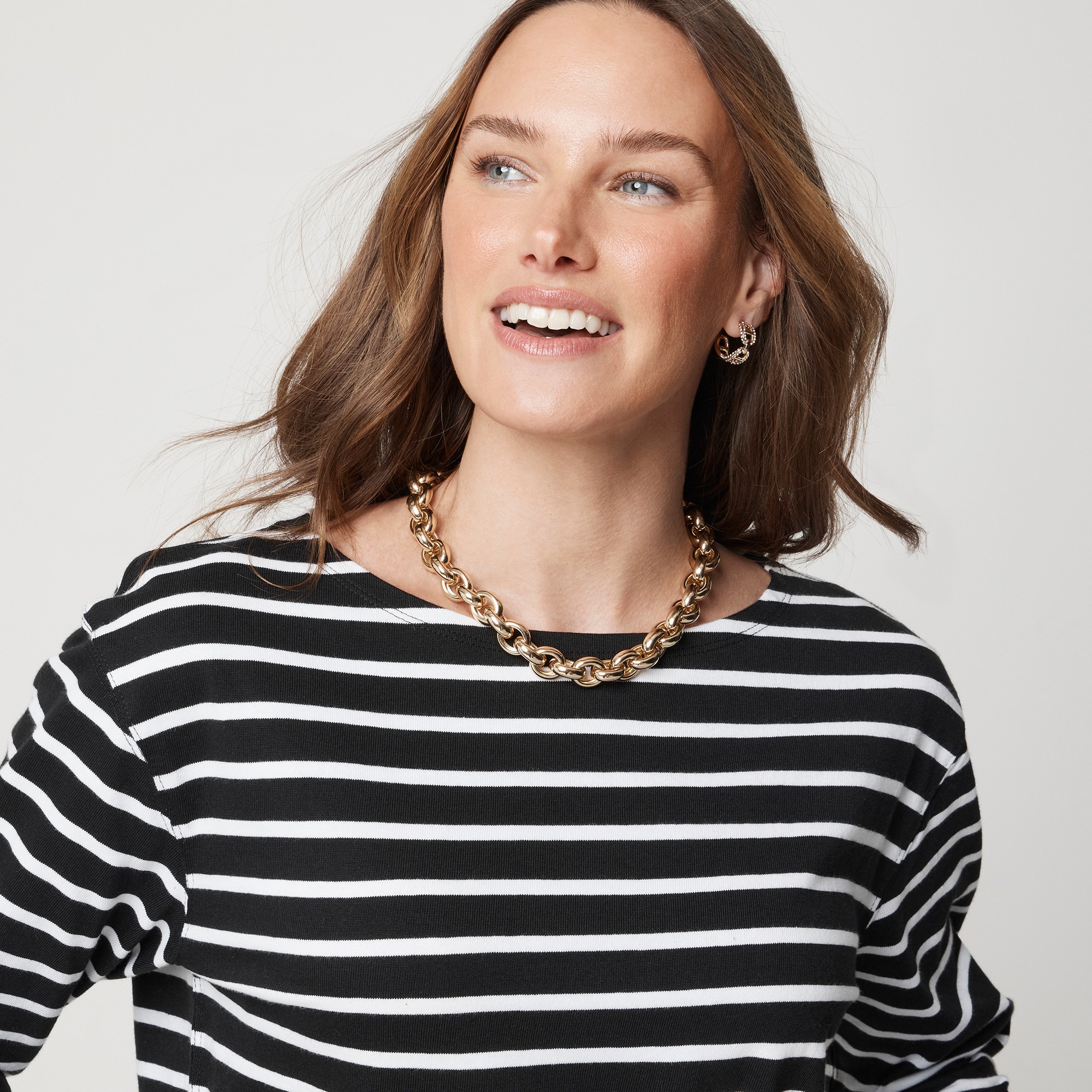  Striped boatneck tee