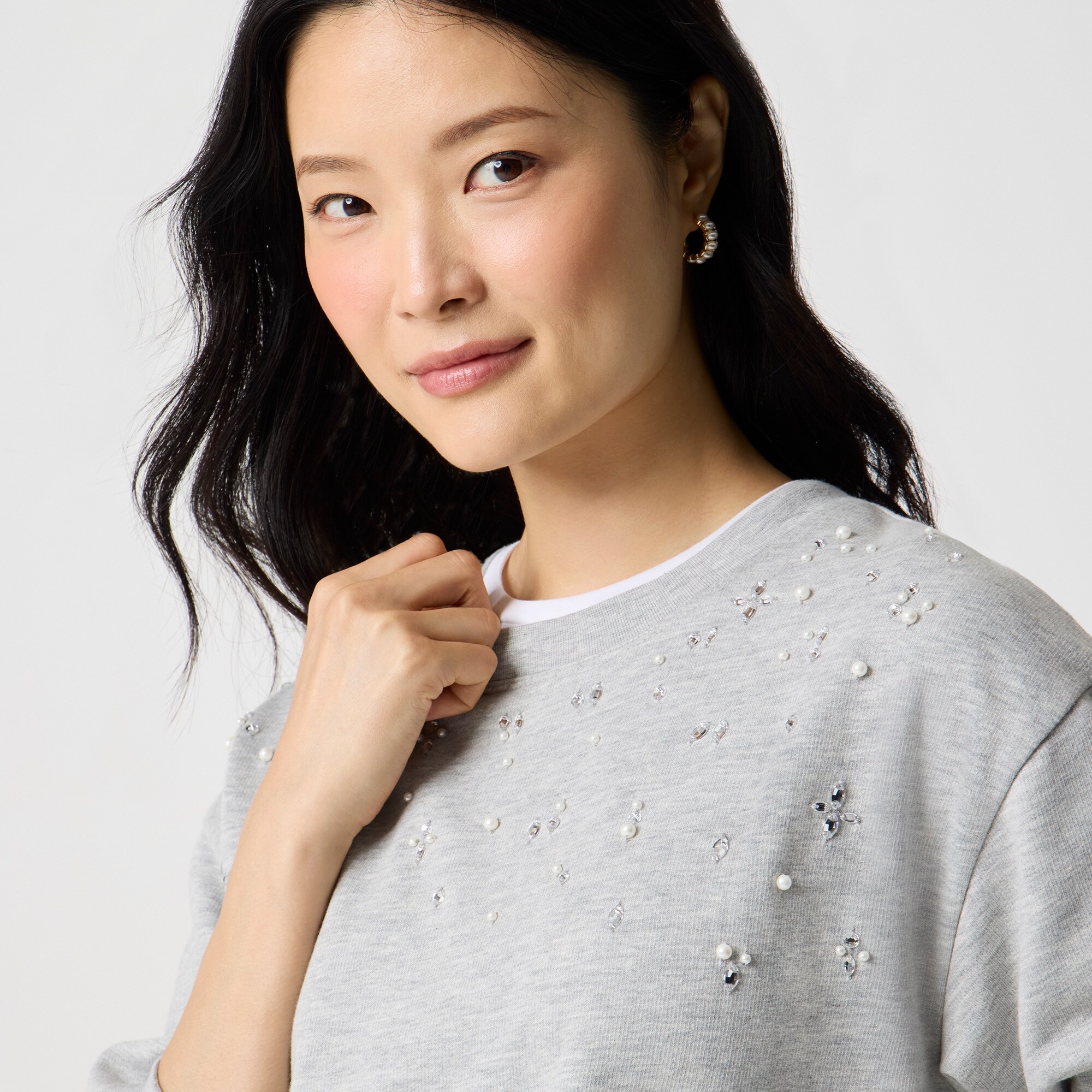 Embellished crewneck sweatshirt