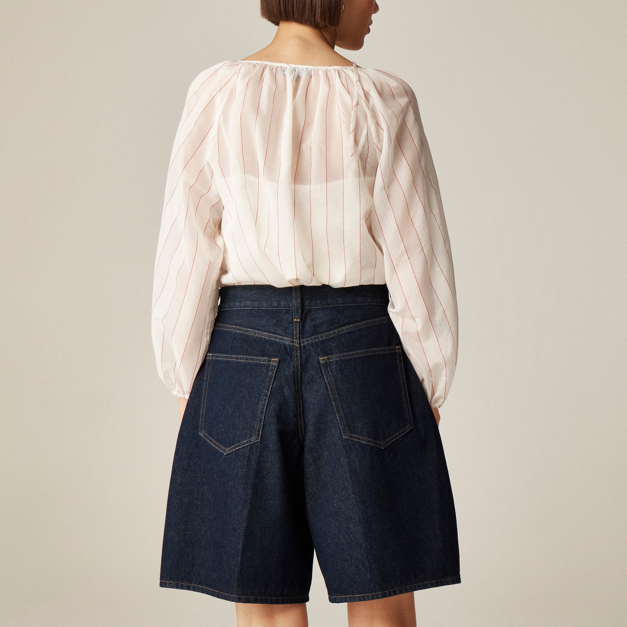 Denim trouser short