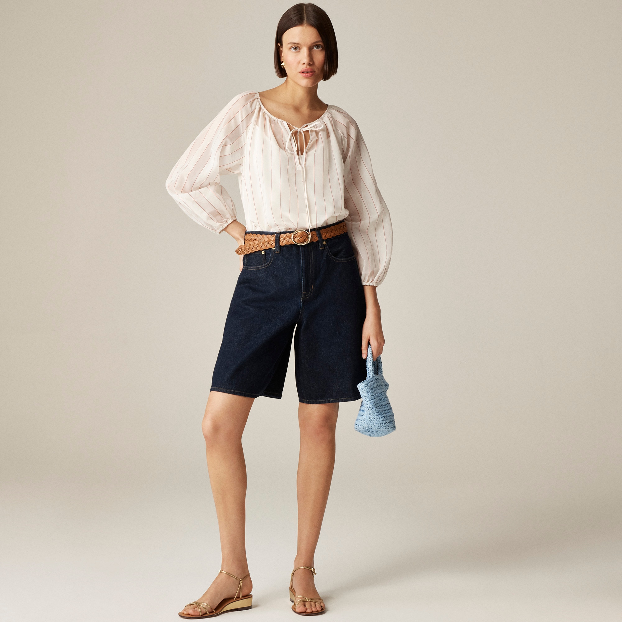 Denim trouser short