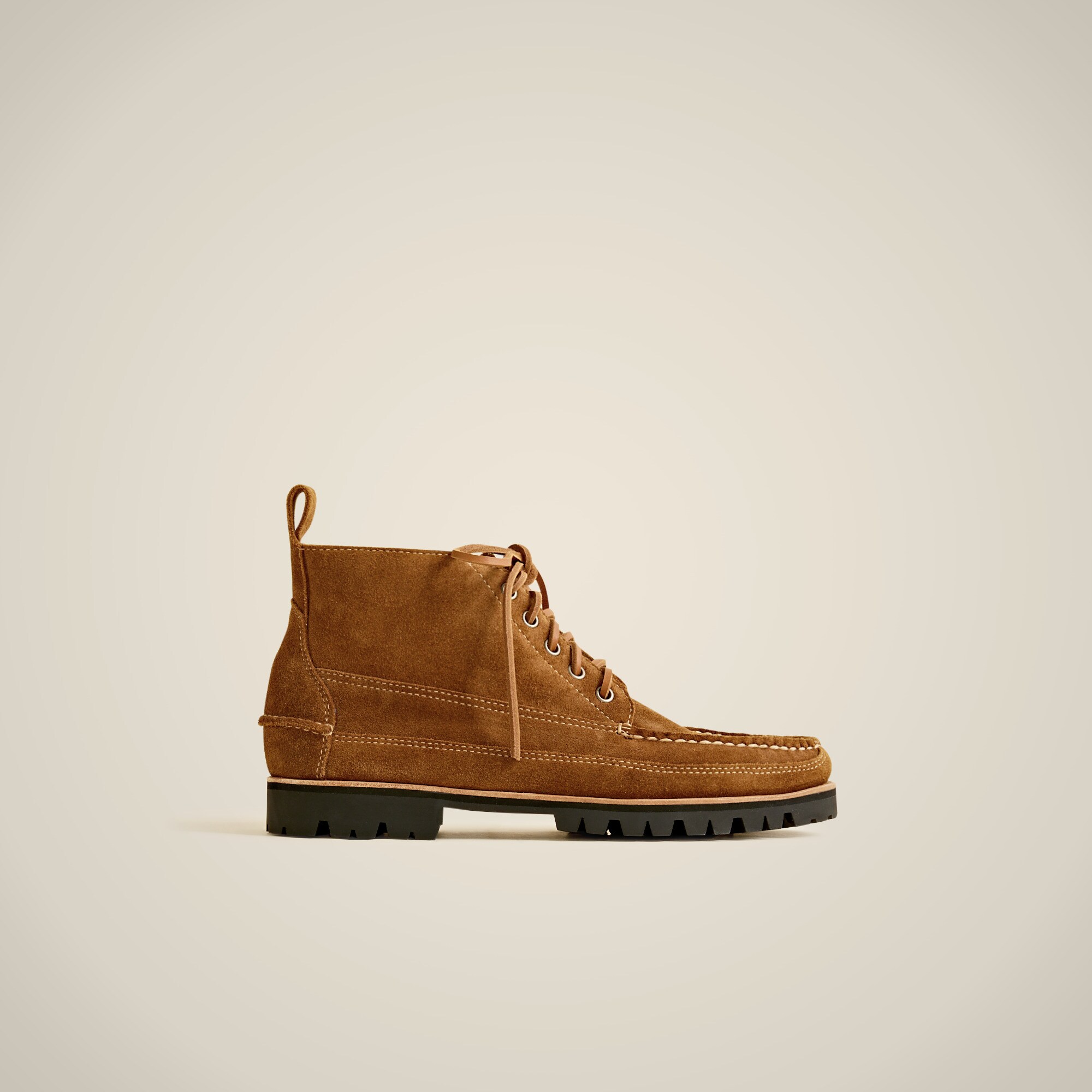 Suede work chukka boots with lug soles