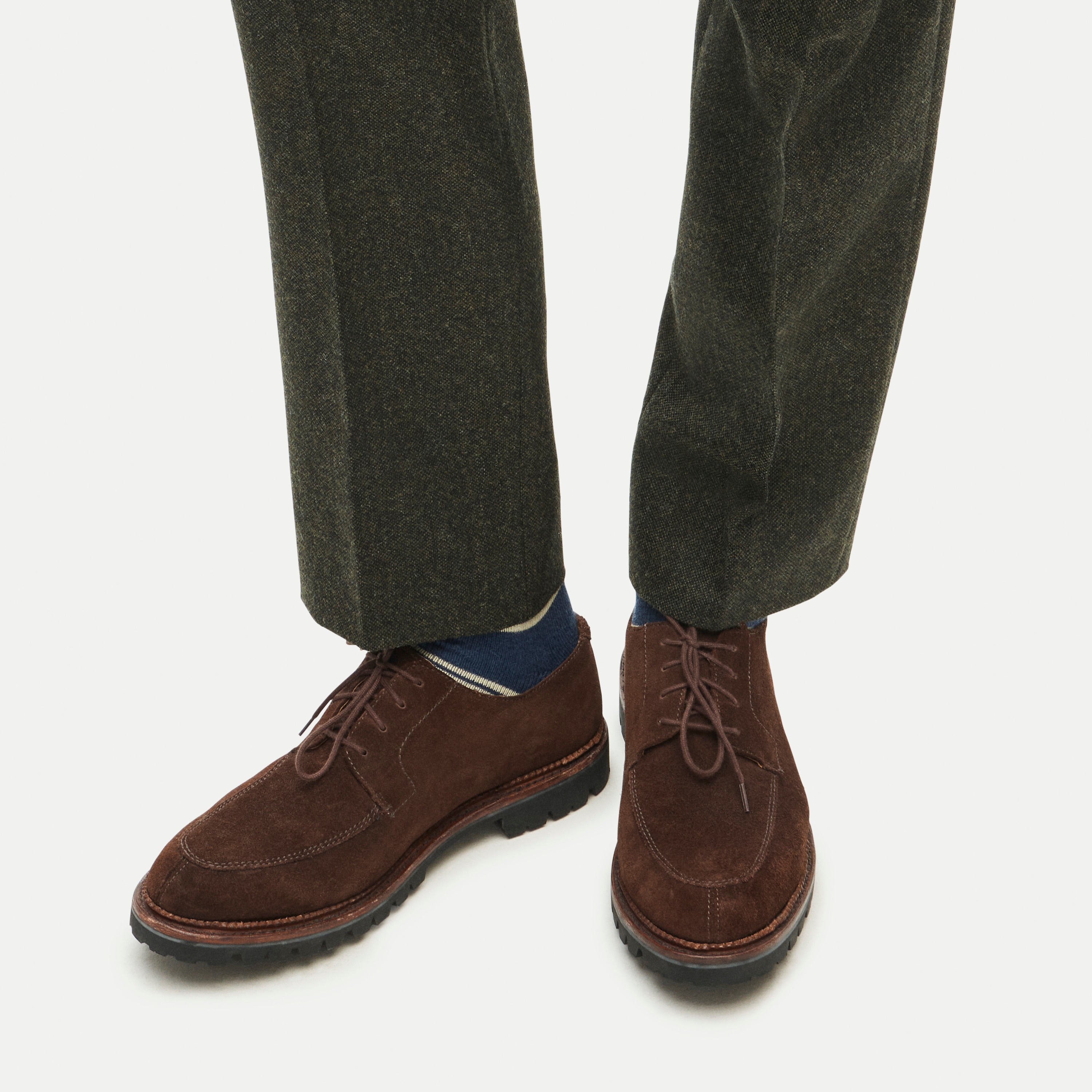 Ludlow lug-sole derbys in suede