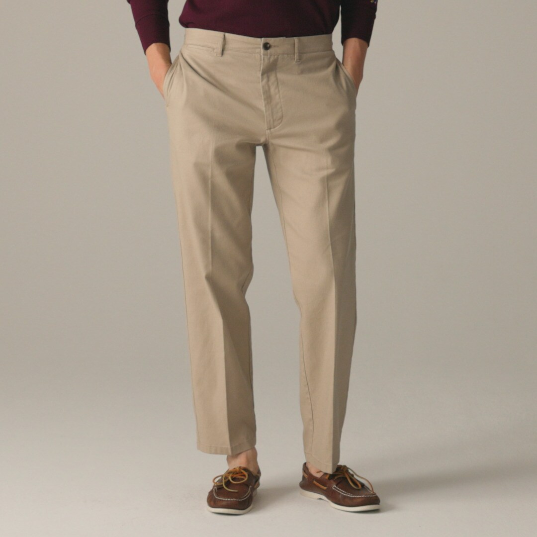 Straight-fit creased stretch cotton-blend twill trouser