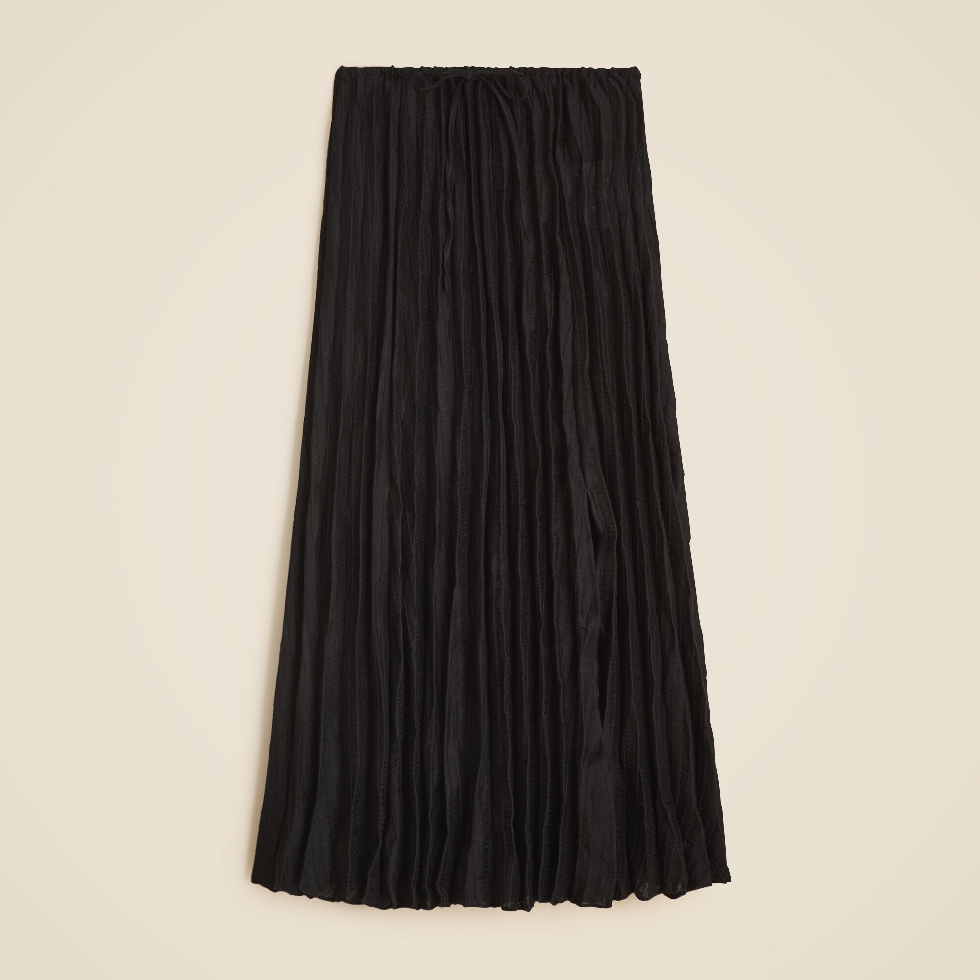  Pleated drawstring maxi skirt in linen blend