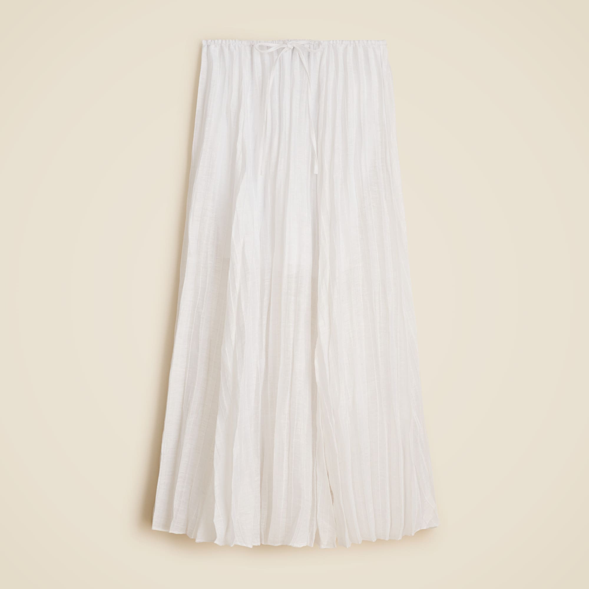  Pleated drawstring maxi skirt in linen blend
