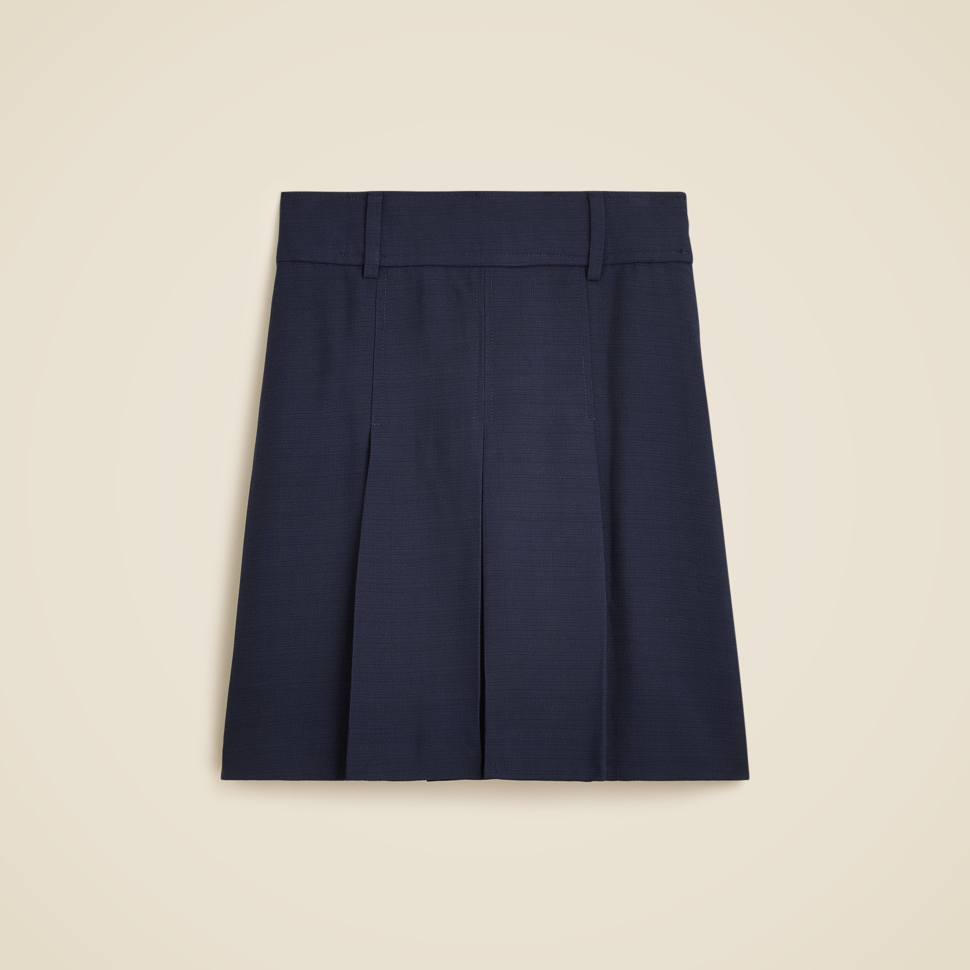 womens Pleated knee-length skirt in luster canvas
