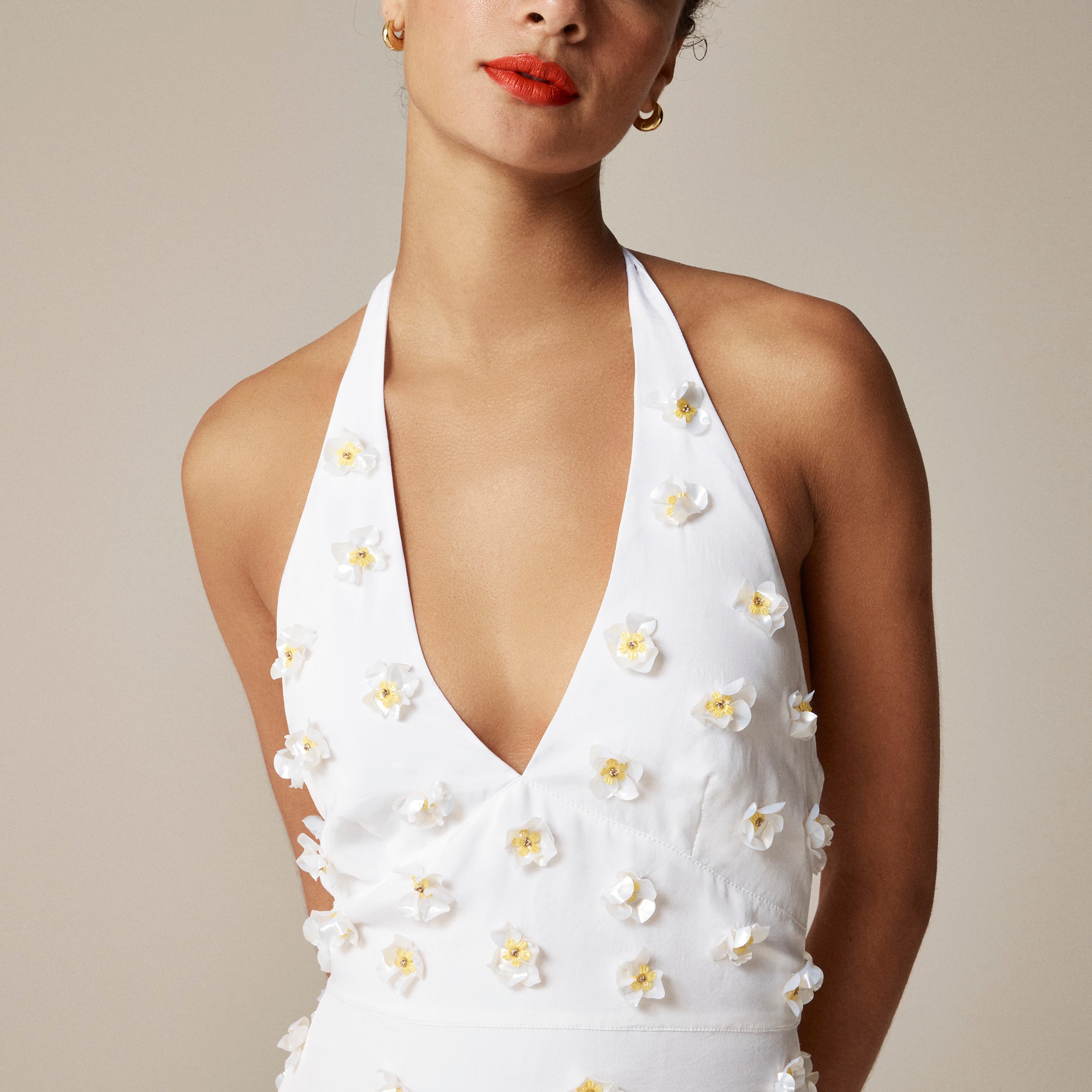 womens Collection embellished halter midi dress