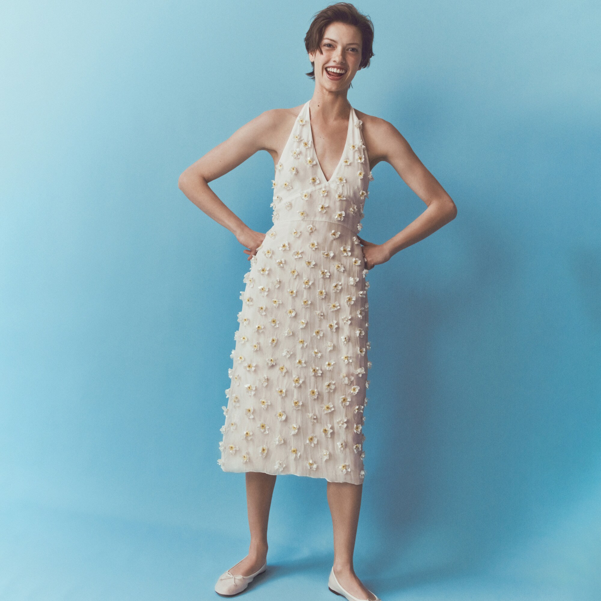  Collection embellished halter midi dress