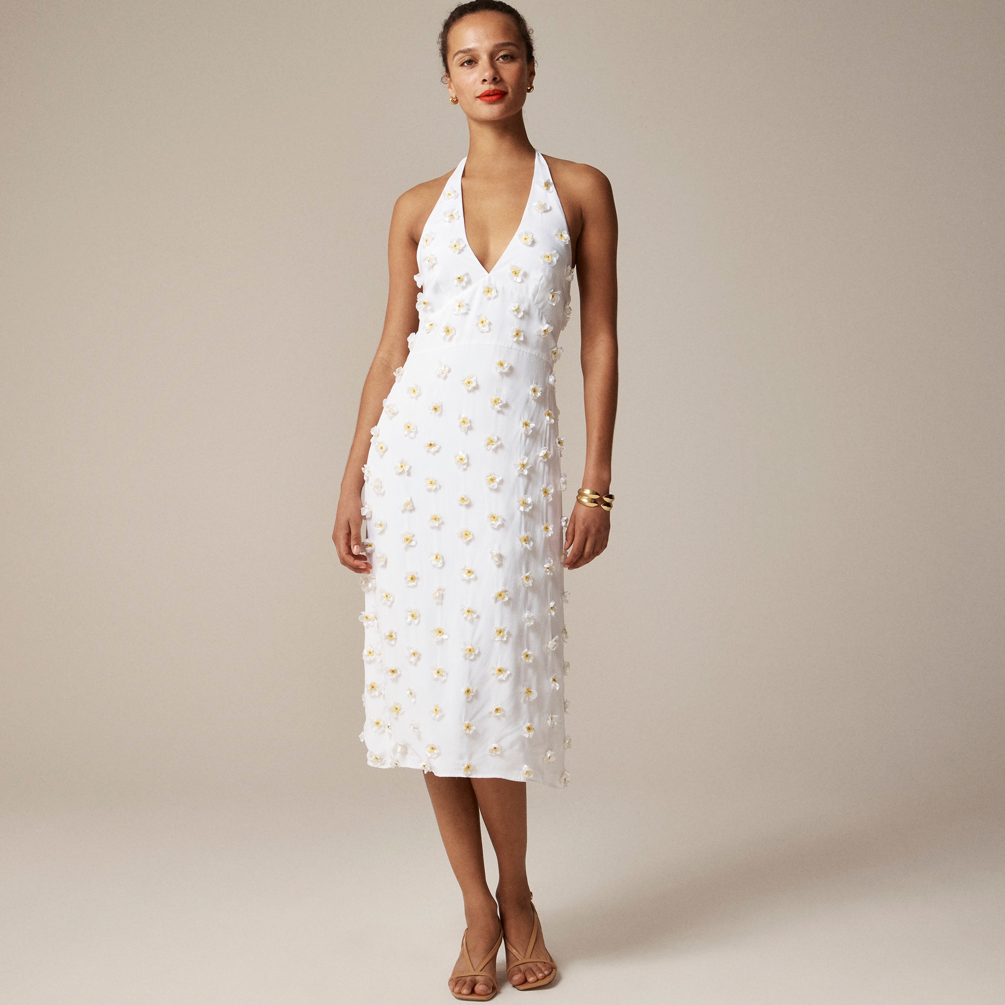 womens Collection embellished halter midi dress
