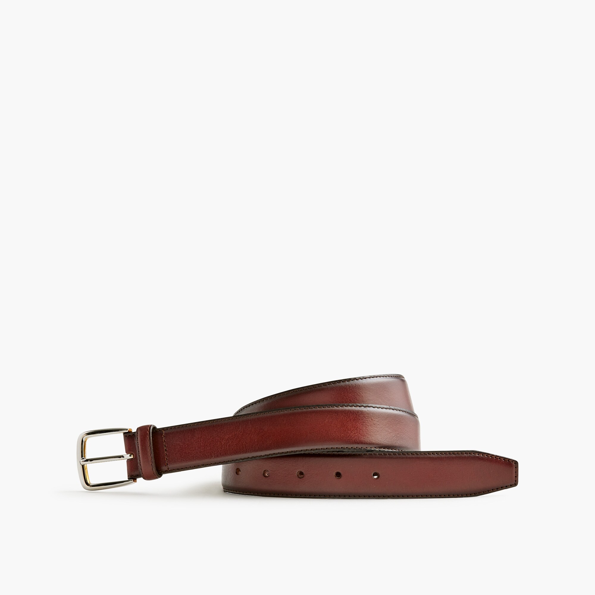 burnished leather belt for men