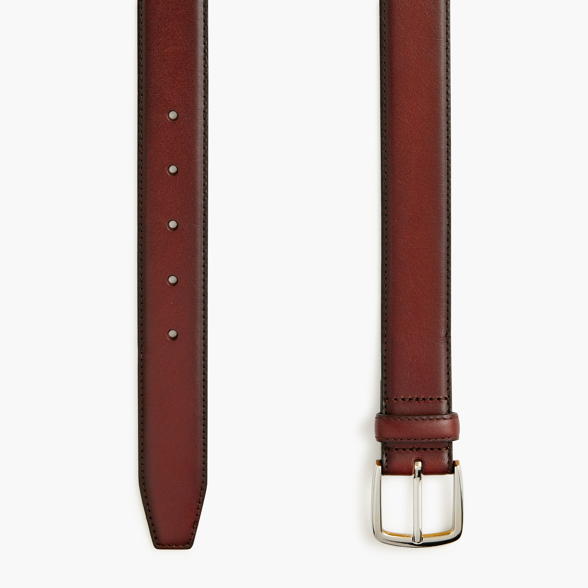Burnished leather belt