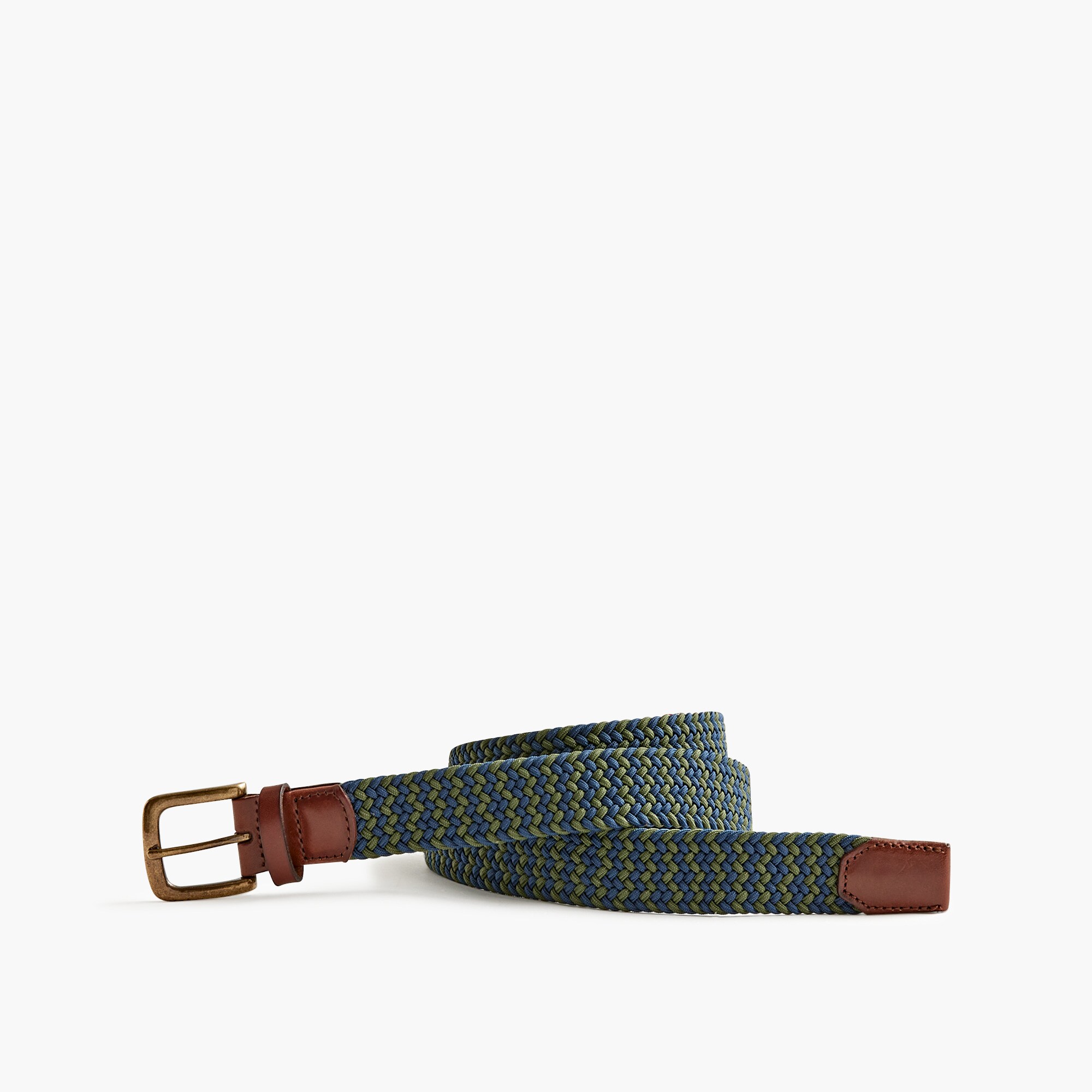 Vintage Multicolor Woven Rope Belt With Brass Accents & Circular Buckle 90s Multicolor Braided Leather Belt, Rainbow Woven Belt  main image 2