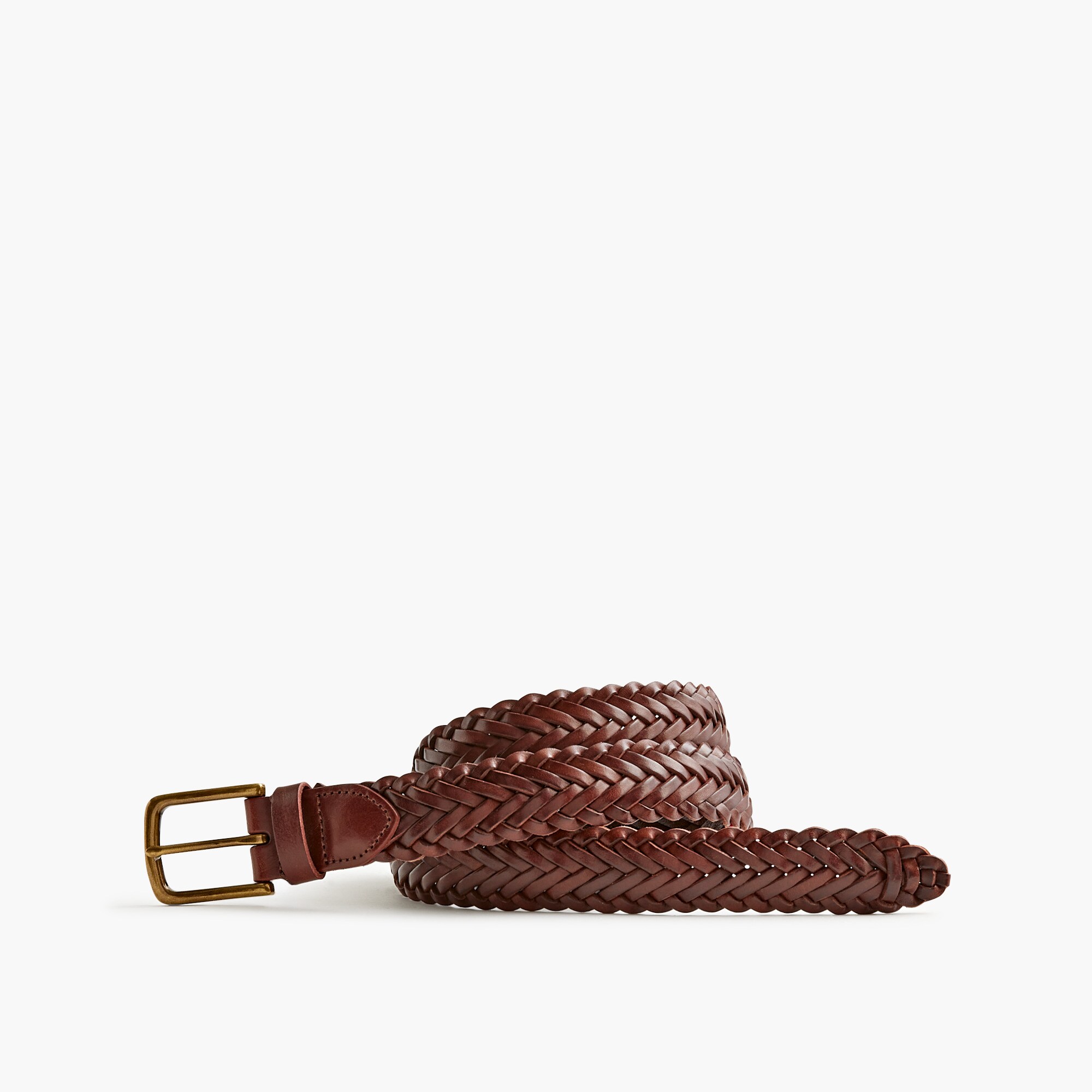 mens Leather braided belt