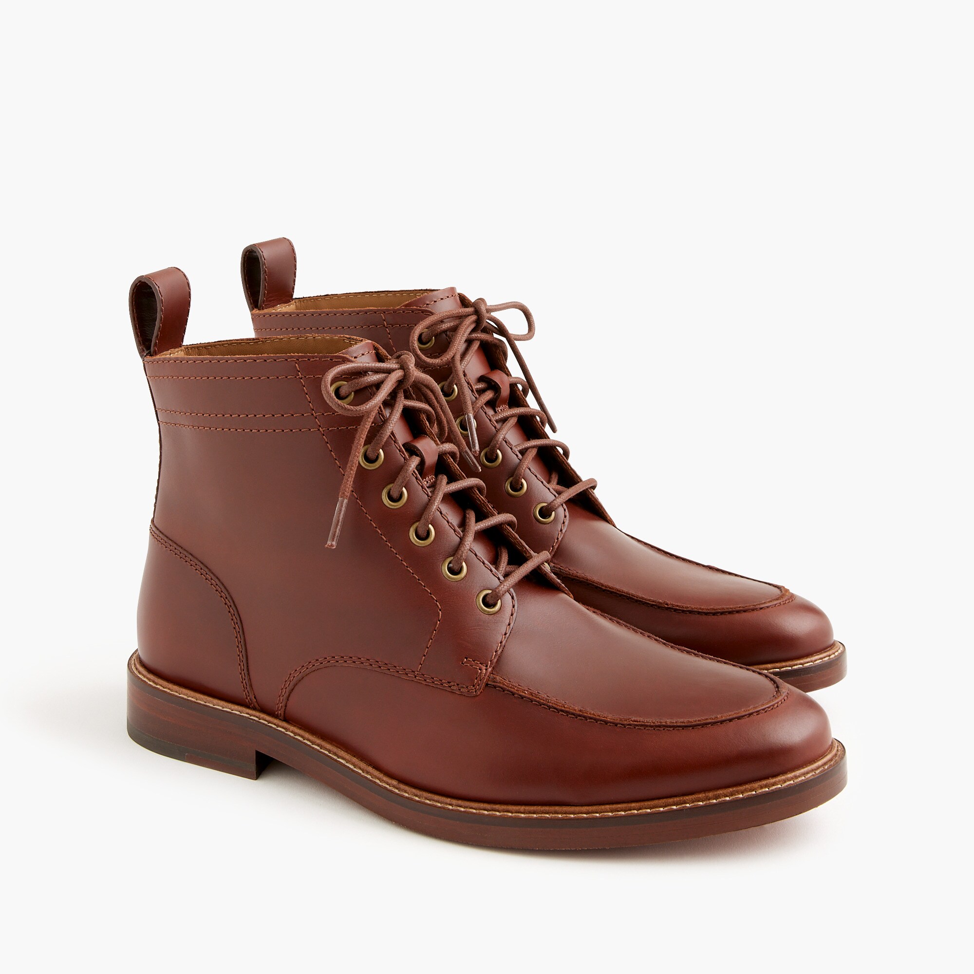 leather lace-up boots for men