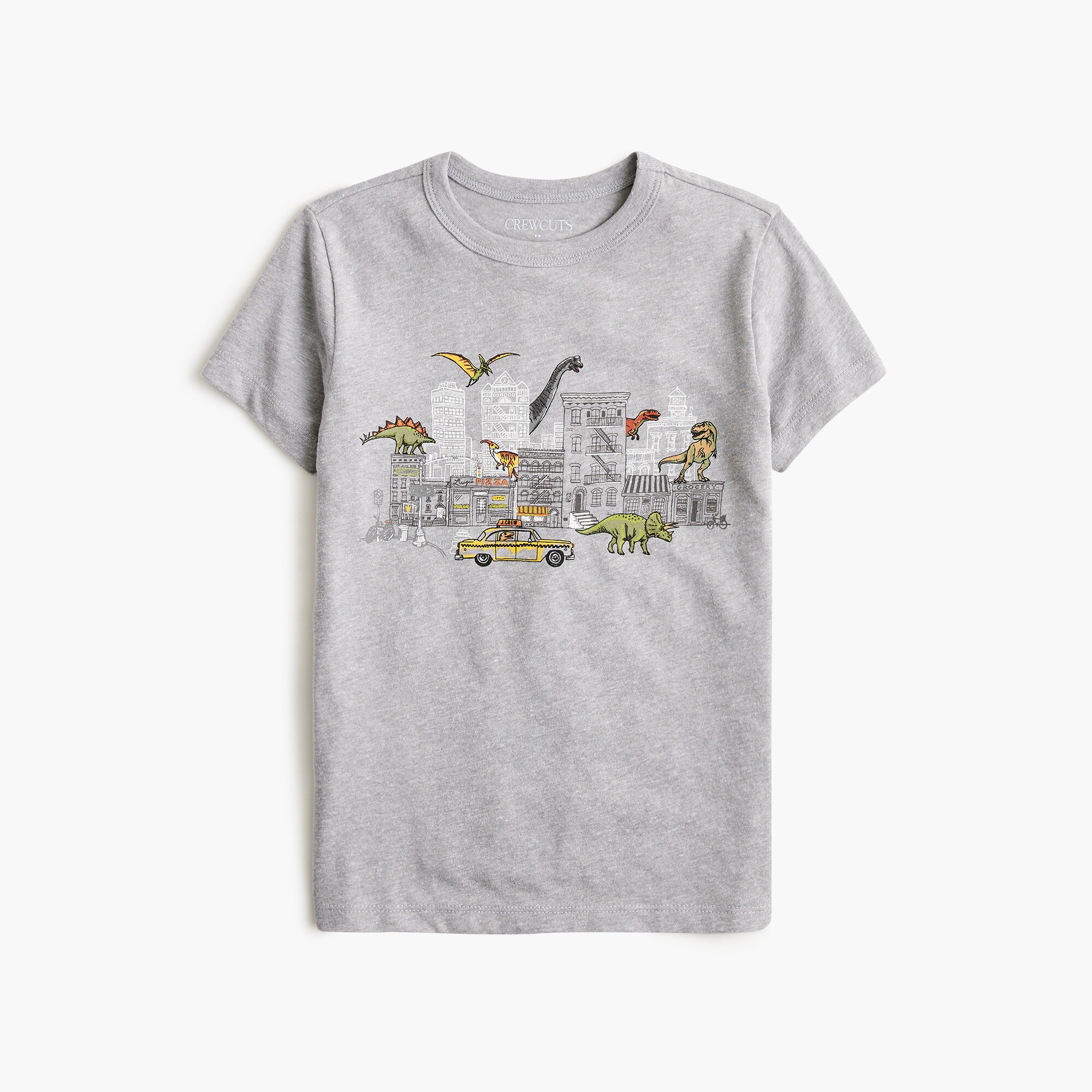 Boys' dinosaurs in the city graphic tee