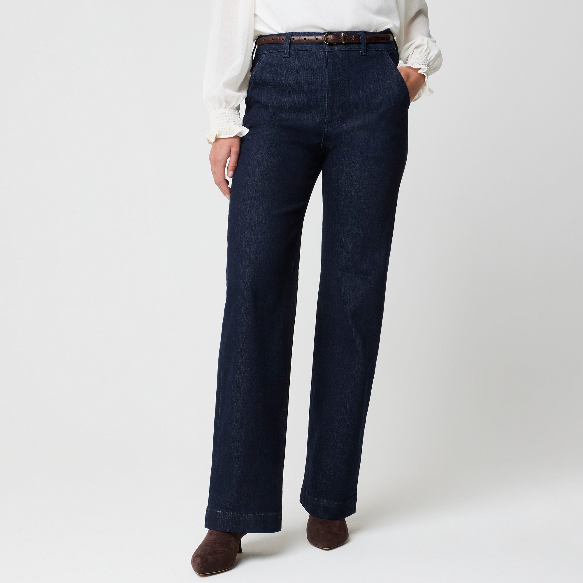 High-rise wide-leg trouser jean in all-day stretch