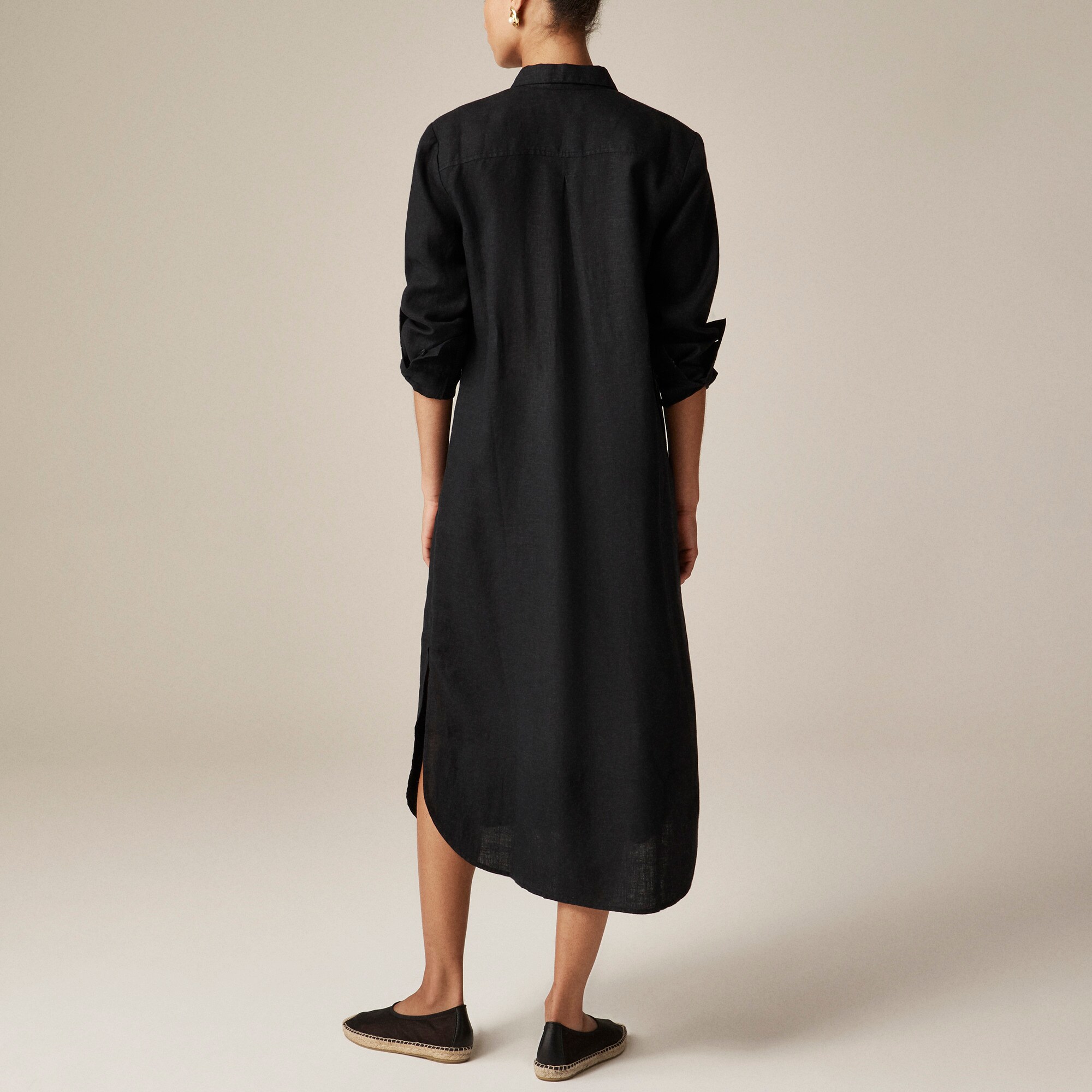 Tunic shirt-dress in linen