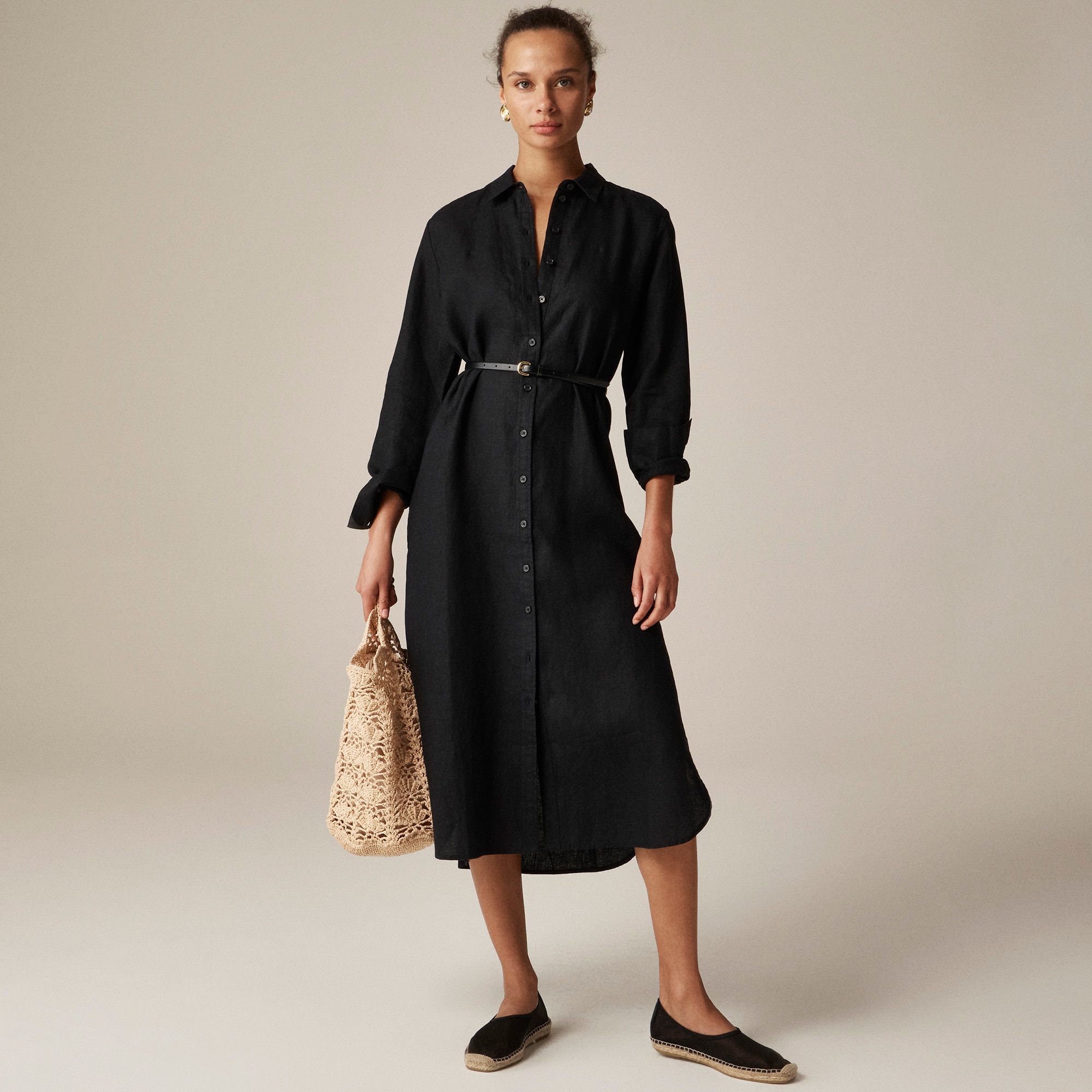 Tunic shirt-dress in linen