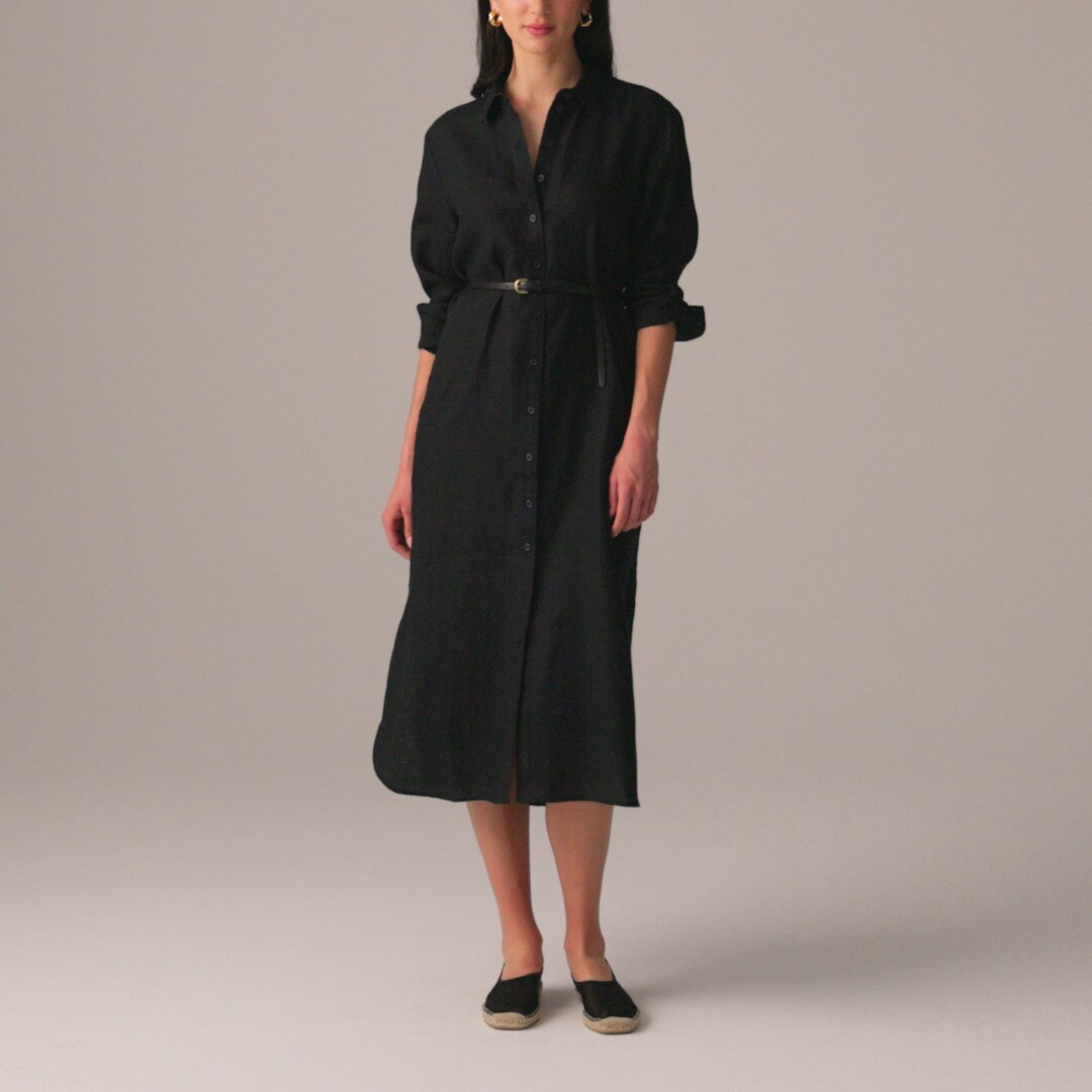 Tunic shirt-dress in linen