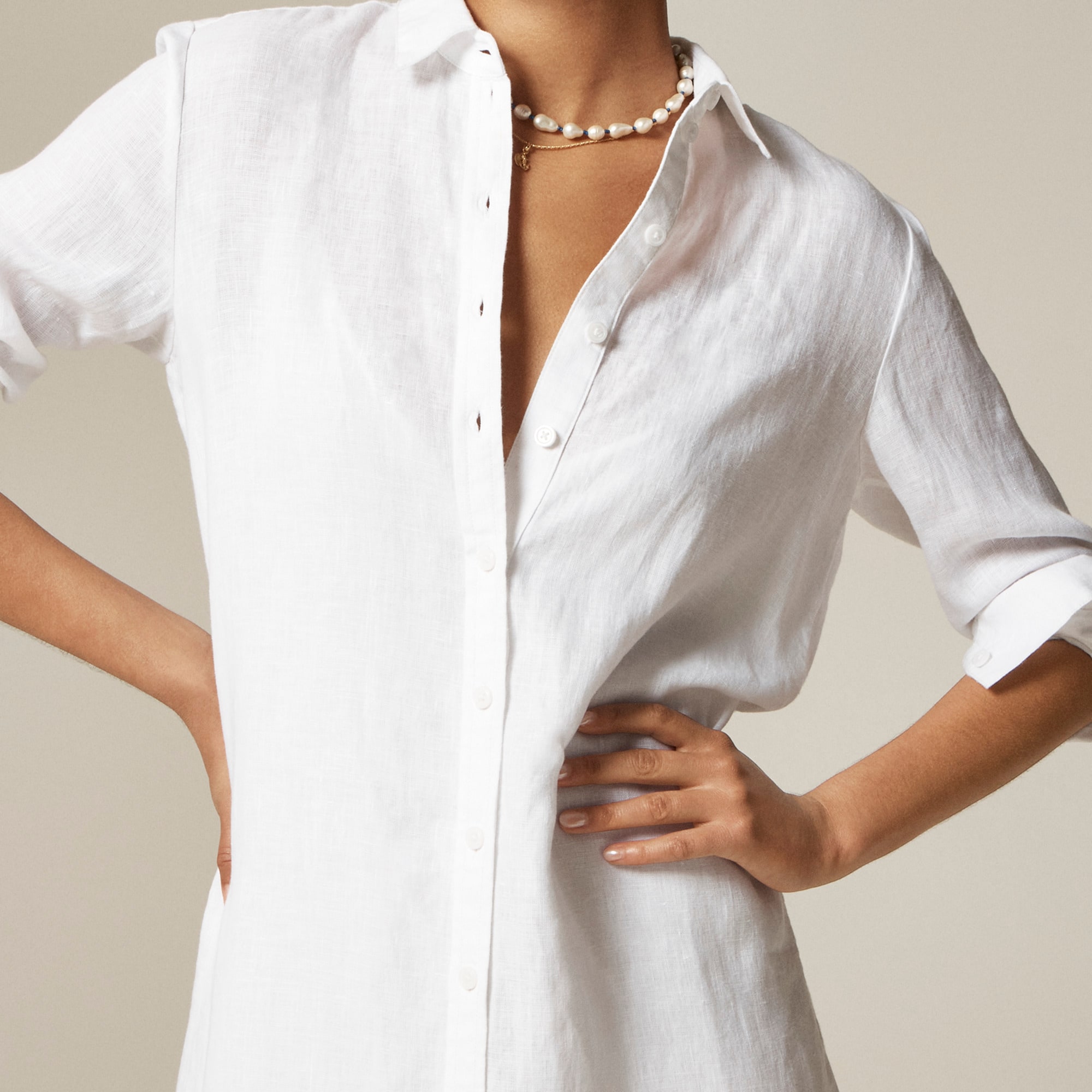 womens Tunic shirtdress in linen