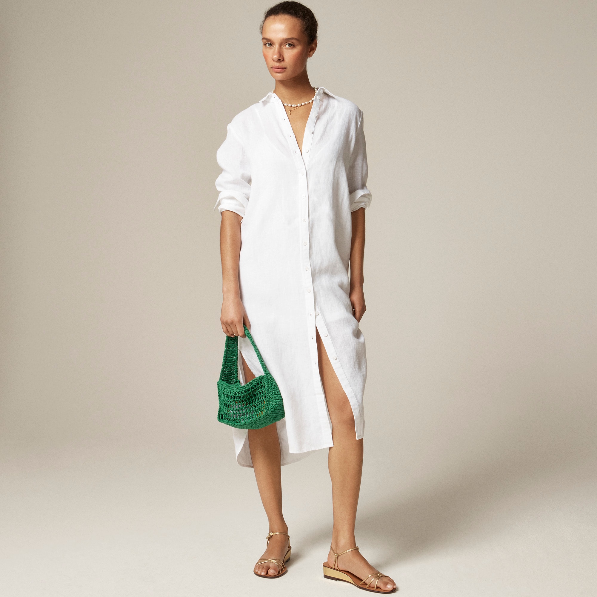 womens Tunic shirtdress in linen