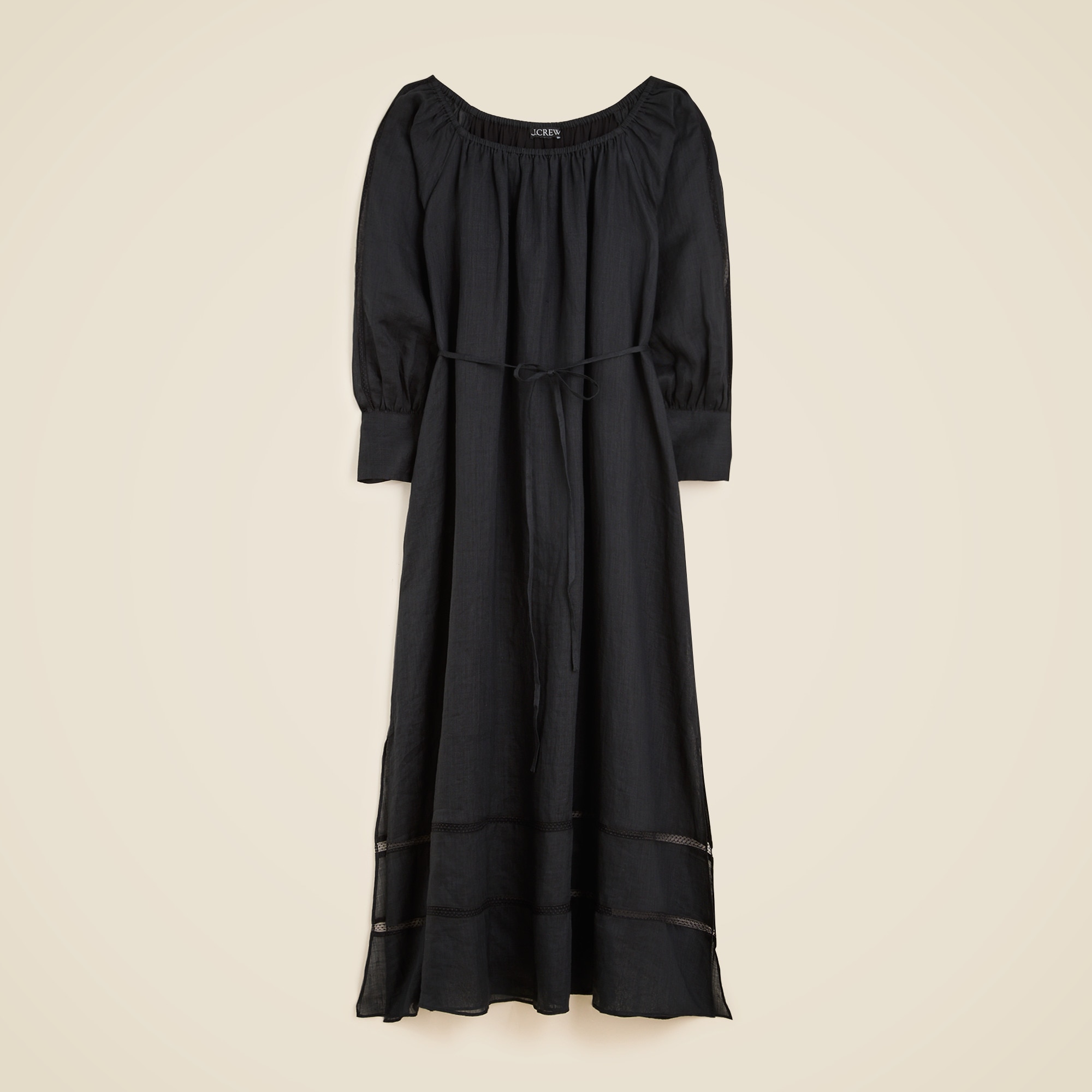 womens Gathered maxi dress in ramie