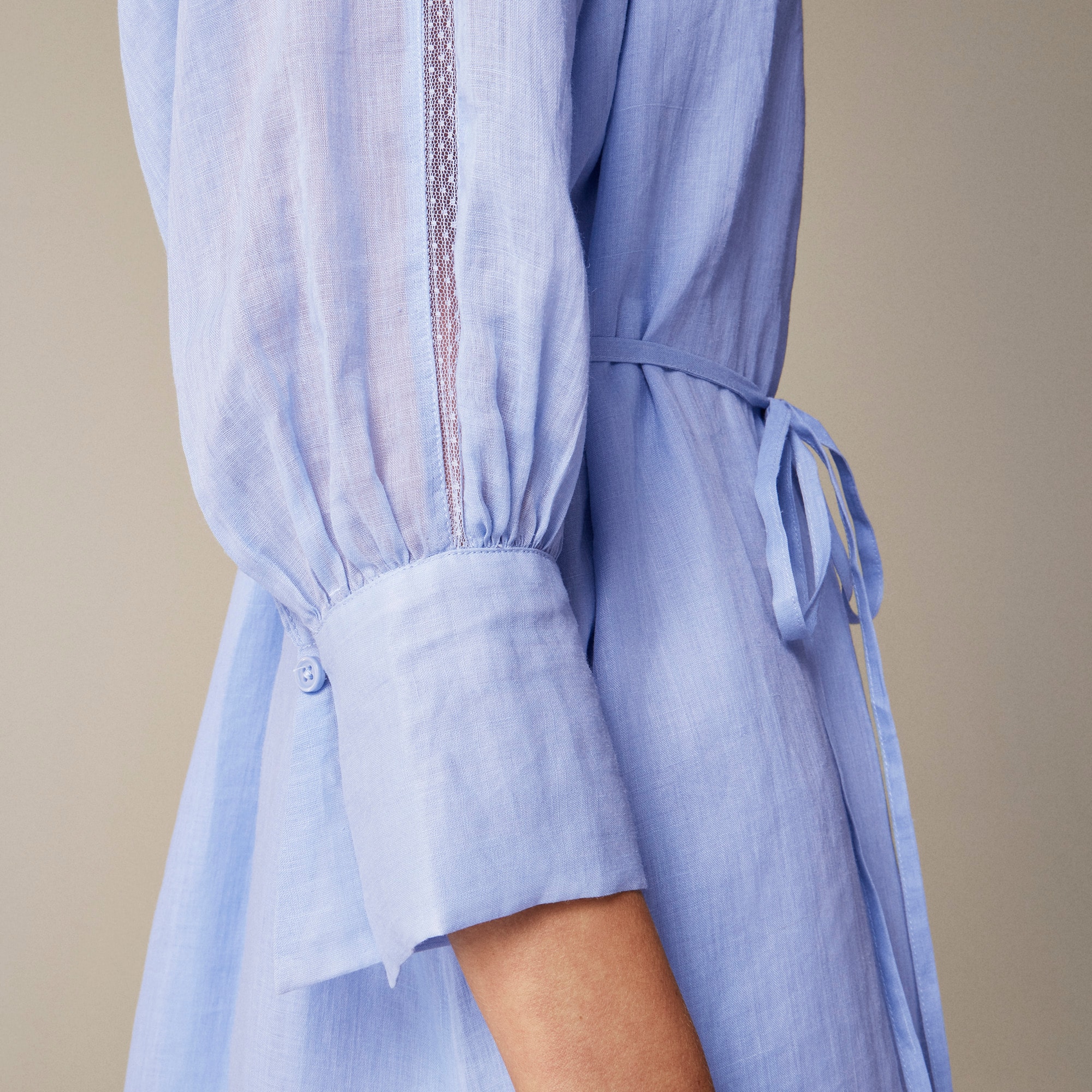 Gathered maxi dress in ramie