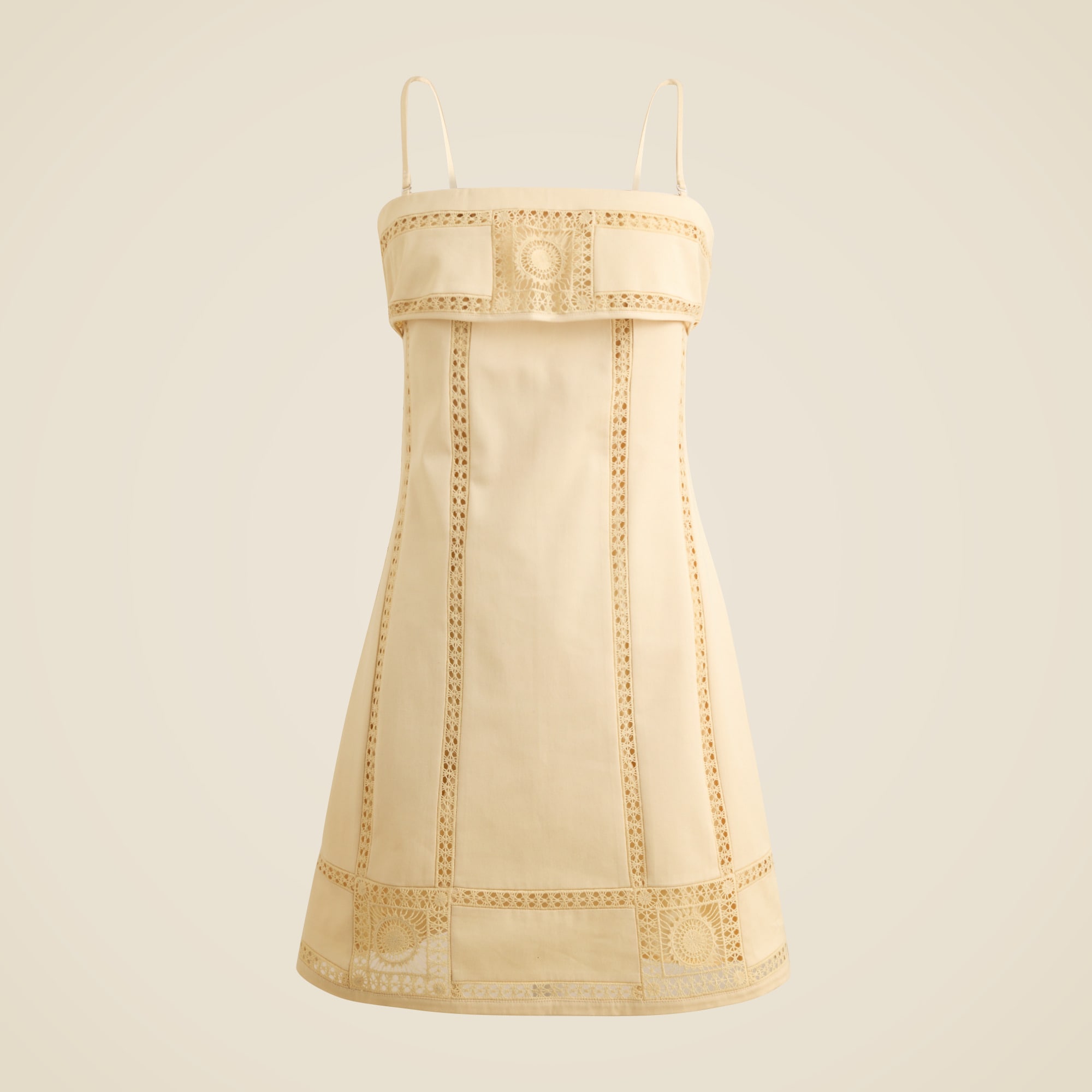 Crochet-panel mini dress