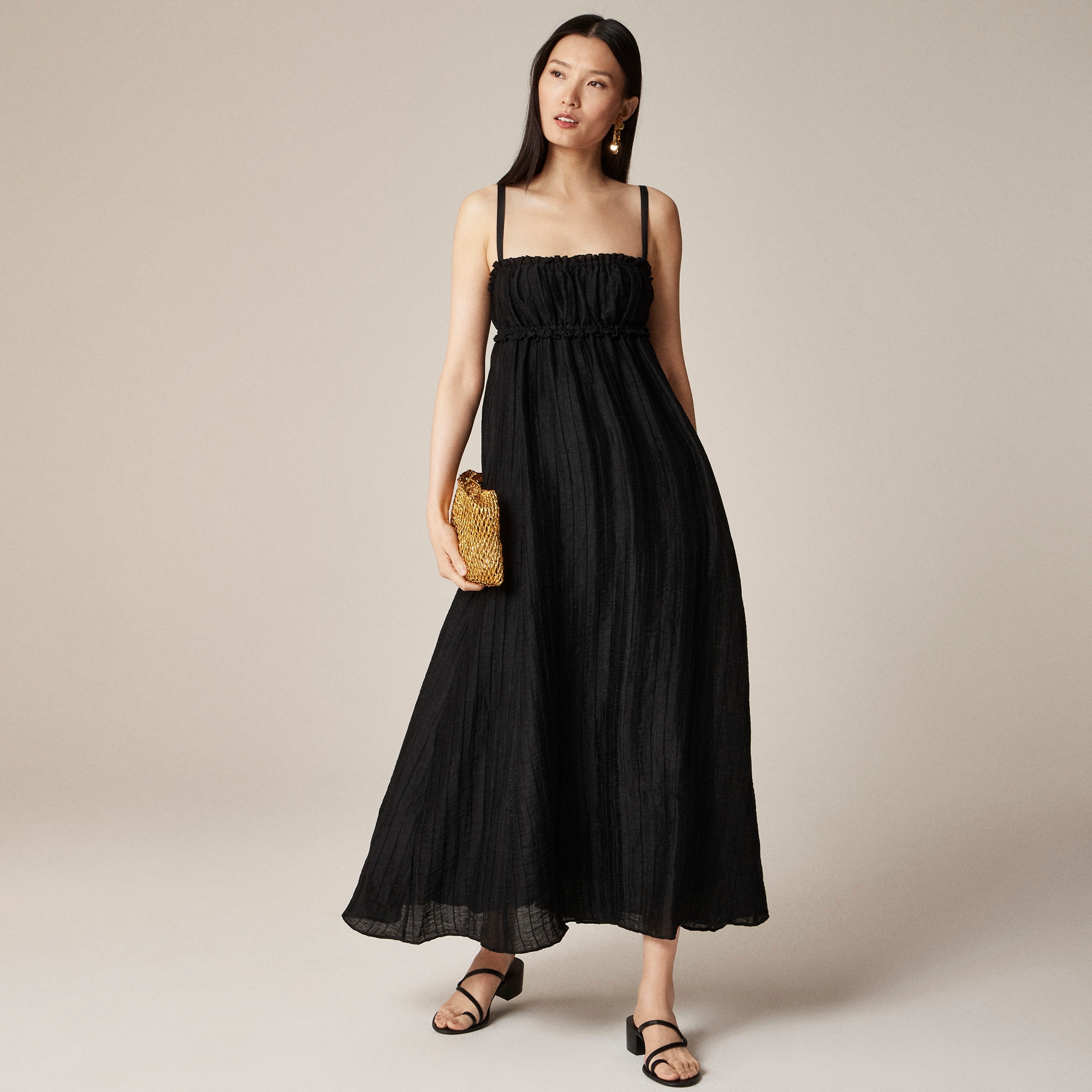 j.crew: collection empire-waist dress in linen blend for women
