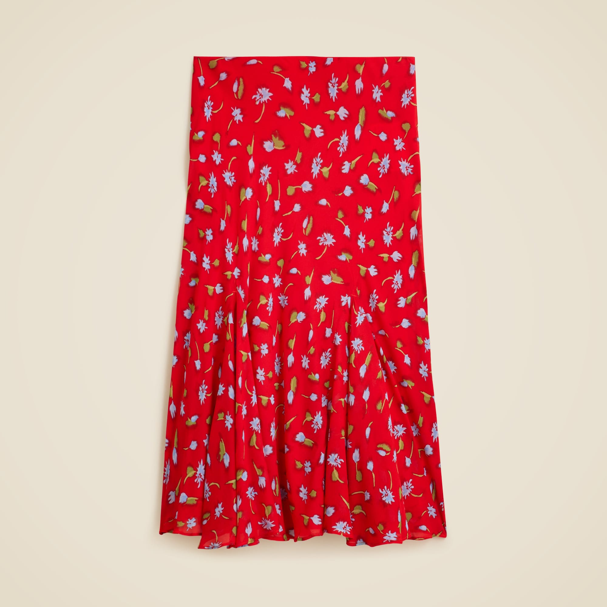 womens Gwyneth flounce-hem slip skirt in chiffon