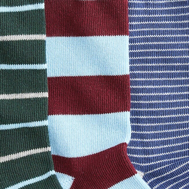 Boys' striped socks pack-of-three AUGUST STRIPE SOCK PACK