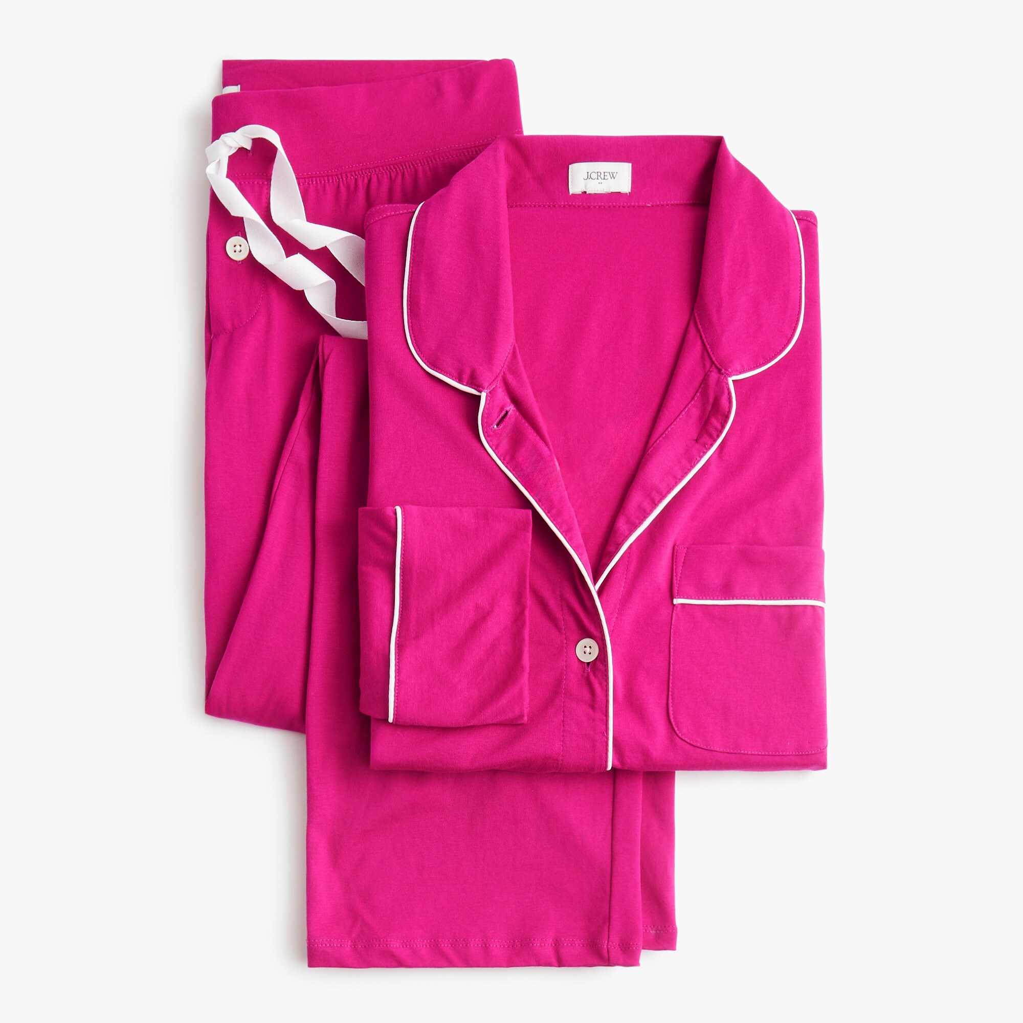 Long-sleeve knit top and pant pajama set